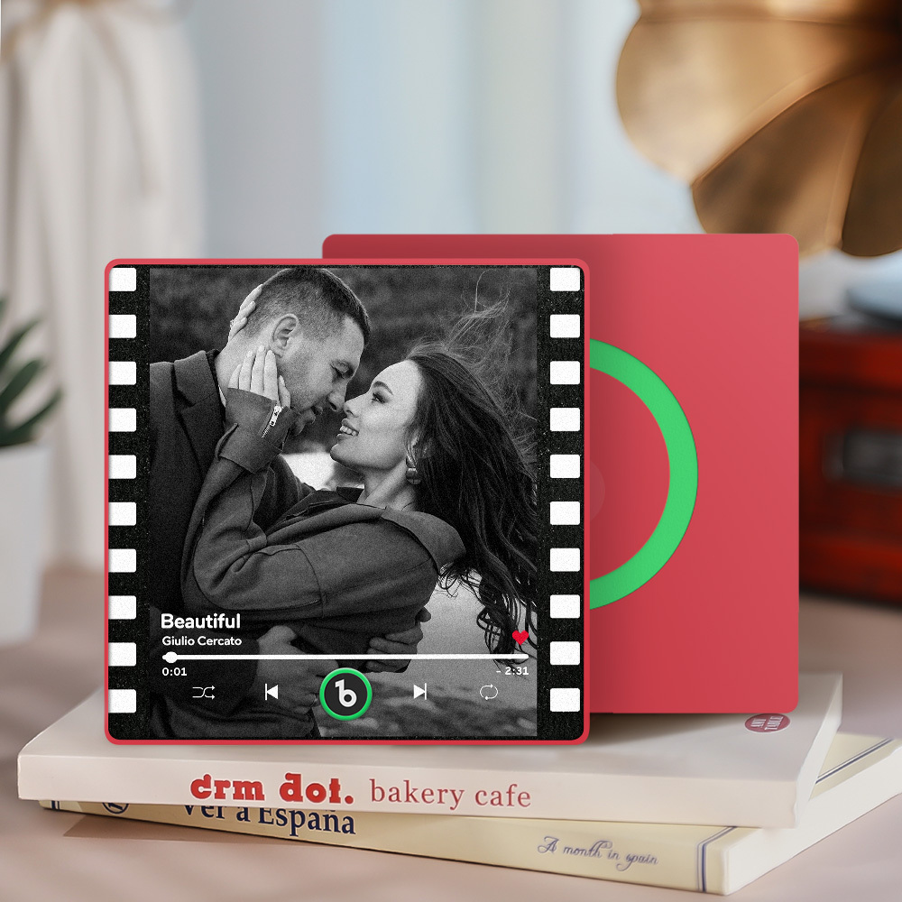 Benutzerdefinierte Musik-kühlschrankmagnete, Benutzerdefinierter Musik-kühlschrankmagnet, Bunter Rahmen, Album-kühlschrankmagnet, Kann Lieder Abspielen, Geschenk Für Mama - DePhotoBoxer