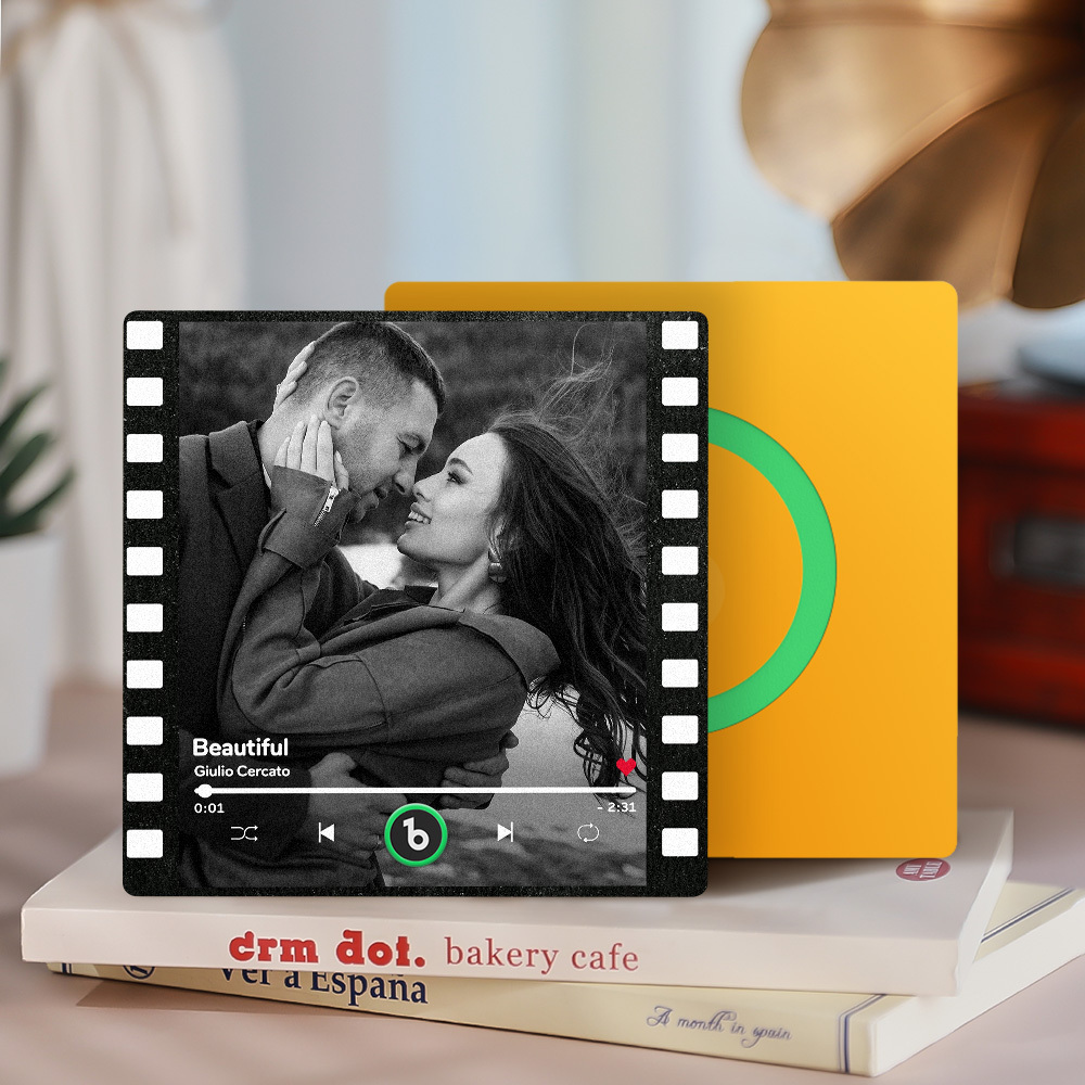 Benutzerdefinierte Musik-kühlschrankmagnete, Benutzerdefinierter Musik-kühlschrankmagnet, Bunter Rahmen, Album-kühlschrankmagnet, Kann Lieder Abspielen, Geschenk Für Mama - DePhotoBoxer