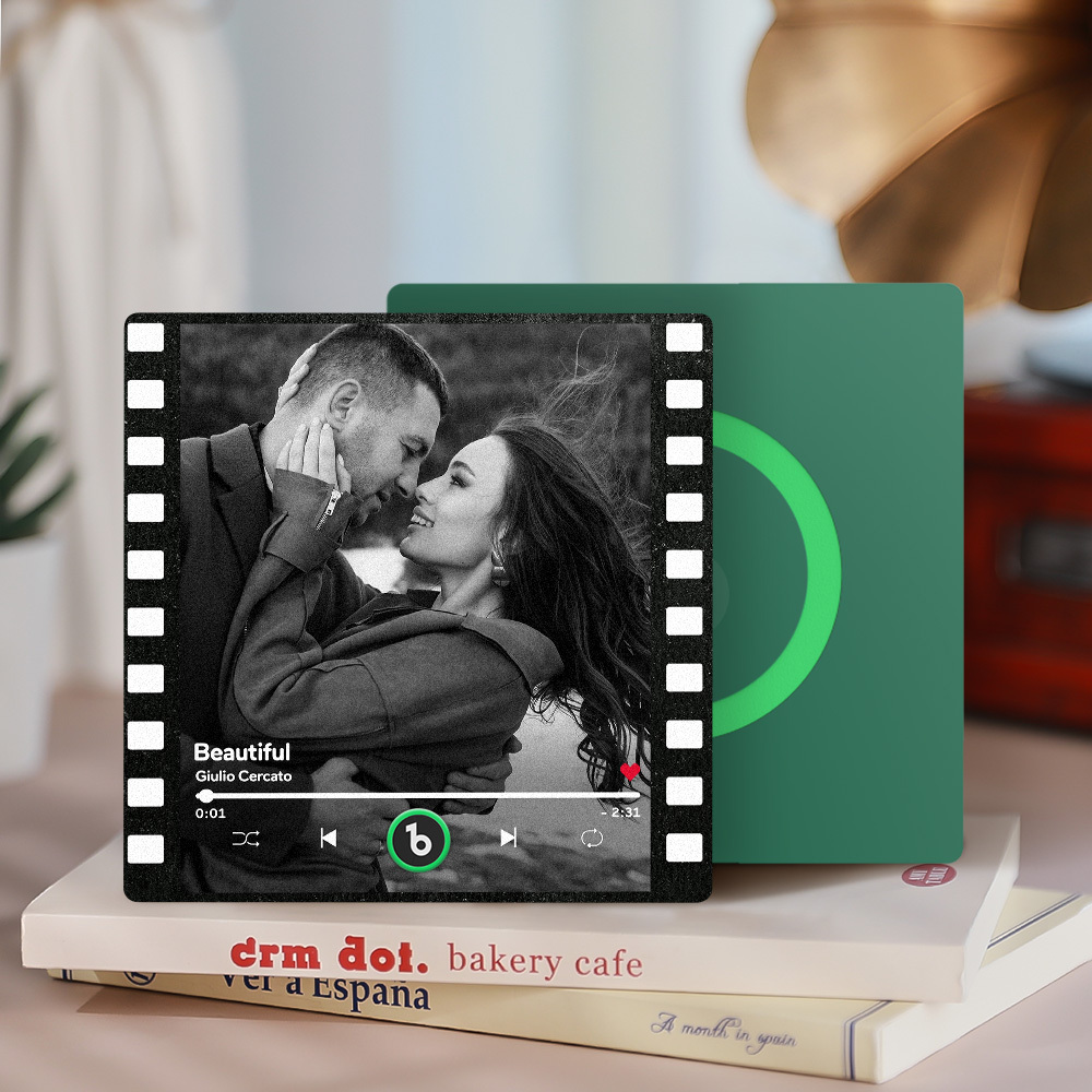 Benutzerdefinierte Musik-kühlschrankmagnete, Benutzerdefinierter Musik-kühlschrankmagnet, Bunter Rahmen, Album-kühlschrankmagnet, Kann Lieder Abspielen, Geschenk Für Mama - DePhotoBoxer