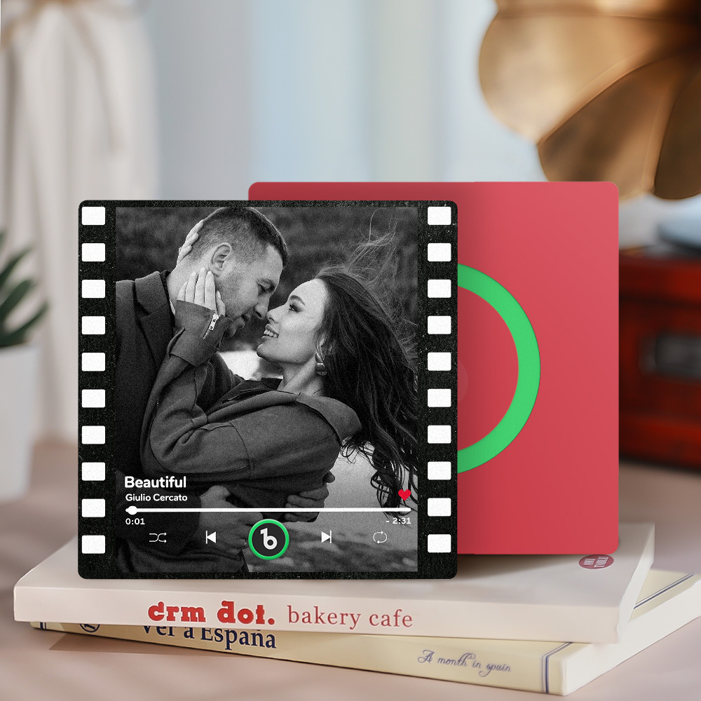 Benutzerdefinierte Musik-kühlschrankmagnete, Benutzerdefinierter Musik-kühlschrankmagnet, Bunter Rahmen, Album-kühlschrankmagnet, Kann Lieder Abspielen, Geschenk Für Mama - DePhotoBoxer