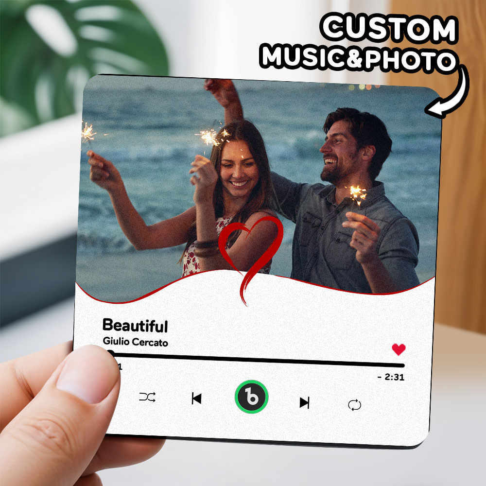 Benutzerdefinierte Musik-kühlschrankmagnete, Benutzerdefinierter Musik-kühlschrankmagnet, Bunter Rahmen, Album-kühlschrankmagnet, Kann Lieder Abspielen, Geschenk Für Mama - DePhotoBoxer