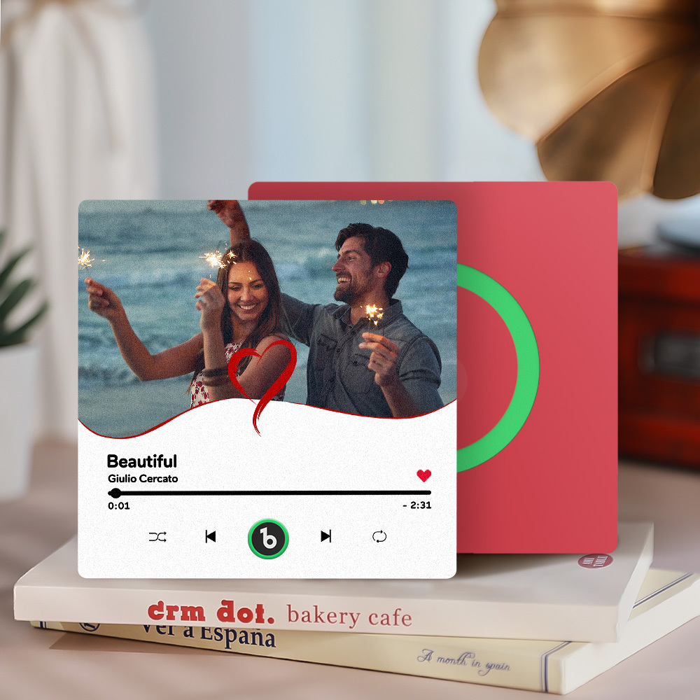 Benutzerdefinierte Musik-kühlschrankmagnete, Benutzerdefinierter Musik-kühlschrankmagnet, Bunter Rahmen, Album-kühlschrankmagnet, Kann Lieder Abspielen, Geschenk Für Mama - DePhotoBoxer