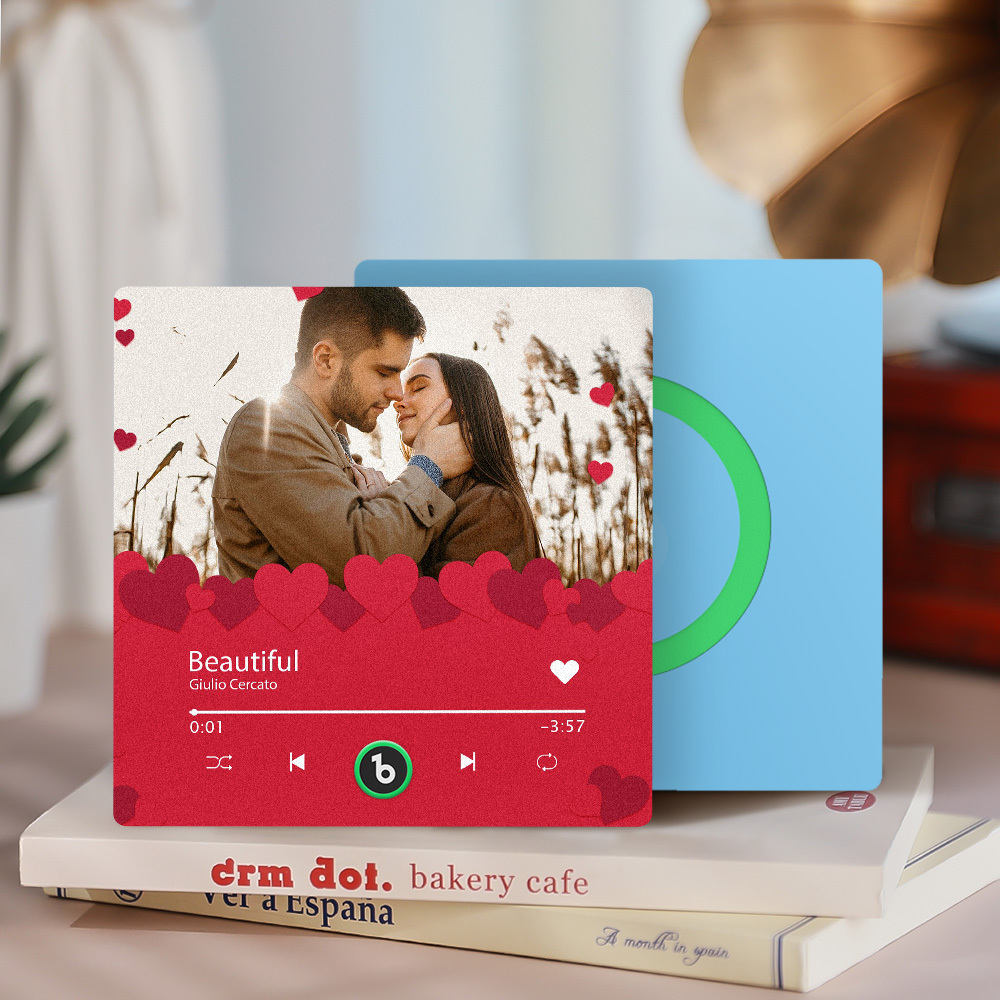 Benutzerdefinierte Musik-kühlschrankmagnete, Benutzerdefinierter Musik-kühlschrankmagnet, Bunter Rahmen, Album-kühlschrankmagnet, Kann Lieder Abspielen, Geschenk Für Mama - DePhotoBoxer