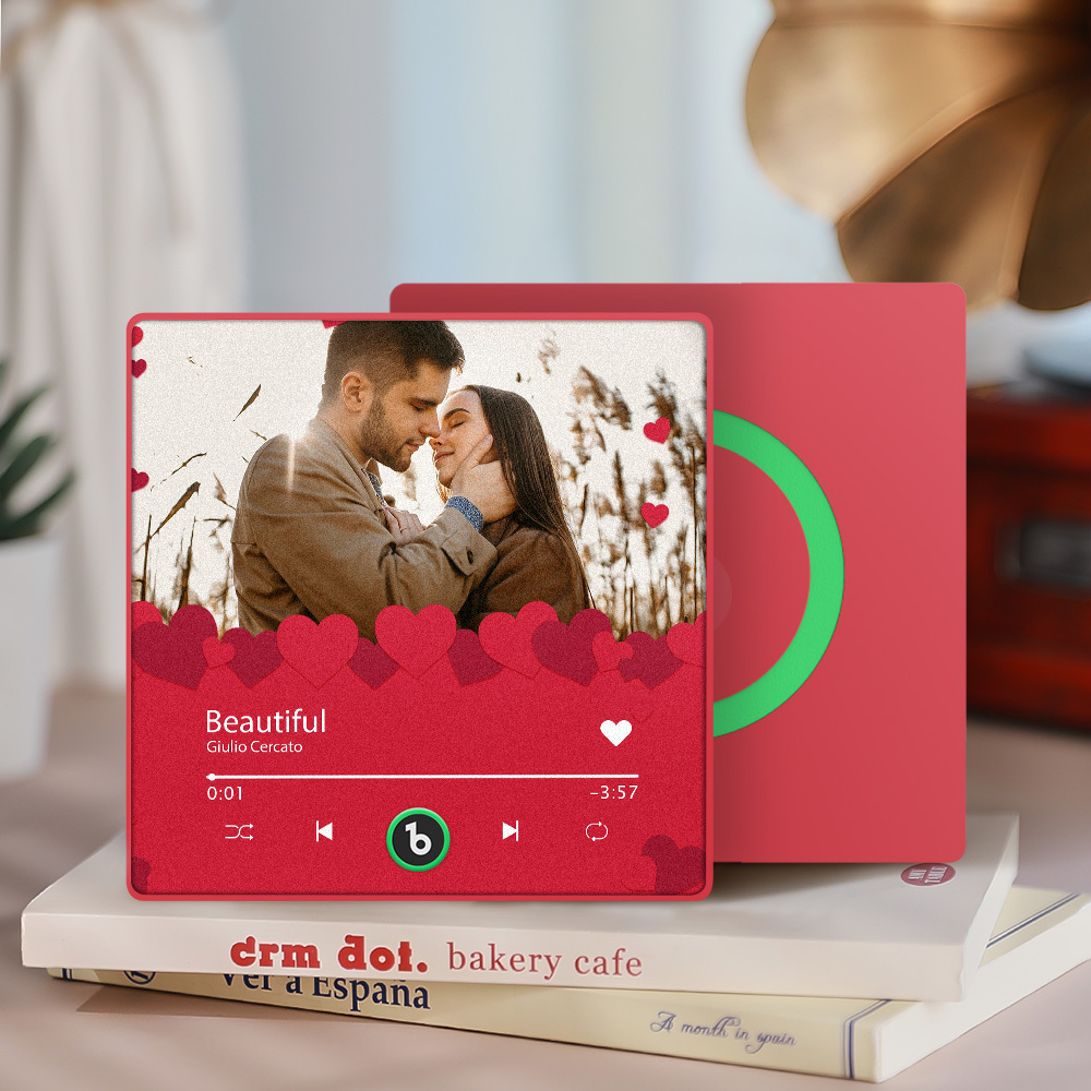 Benutzerdefinierte Musik-kühlschrankmagnete, Benutzerdefinierter Musik-kühlschrankmagnet, Bunter Rahmen, Album-kühlschrankmagnet, Kann Lieder Abspielen, Geschenk Für Mama - DePhotoBoxer