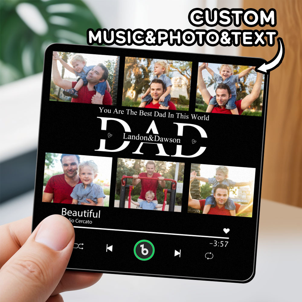 Benutzerdefinierte Musik-kühlschrankmagnete, Benutzerdefinierter Musik-kühlschrankmagnet, Bunter Rahmen, Album-kühlschrankmagnet, Kann Lieder Abspielen, Geschenk Für Mama - DePhotoBoxer