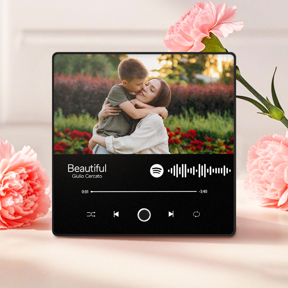 Muttertagsgeschenke, Personalisiertes Fotoalbum, Kühlschrankmagnet, Musik-wandfotoaufkleber, Musikbewegung, Die Ohne Handy Abgespielt Werden Kann, Musik-kühlschrankmagnet Pro Kann Lieder Abspielen - DePhotoBoxer