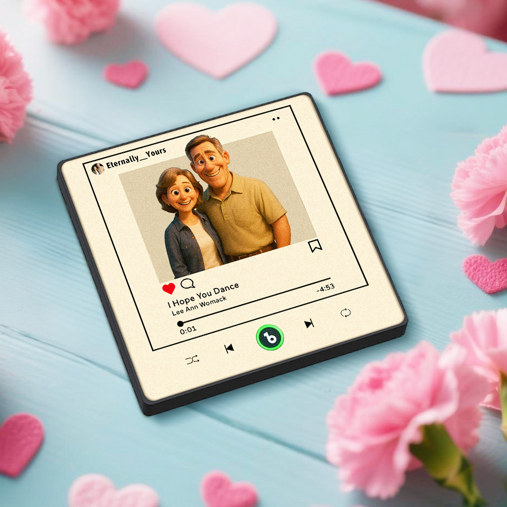 Personalisiertes Fotoalbum Im Cartoon-instagram-stil, Kühlschrankmagnet, Musik-wandfotoaufkleber, Musikbewegung, Die Ohne Handy Abgespielt Werden Kann, Musik-kühlschrankmagnet Pro Kann Lieder Abspielen, Das Beste Geschenk Für Den Liebhaber - DePhotoBoxer