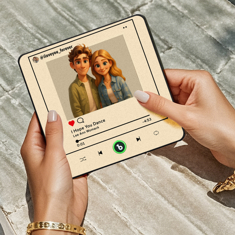 Personalisiertes Fotoalbum Im Cartoon-instagram-stil, Kühlschrankmagnet, Musik-wandfotoaufkleber, Musikbewegung, Die Ohne Handy Abgespielt Werden Kann, Musik-kühlschrankmagnet Pro Kann Lieder Abspielen, Das Beste Geschenk Für Den Liebhaber - DePhotoBoxer