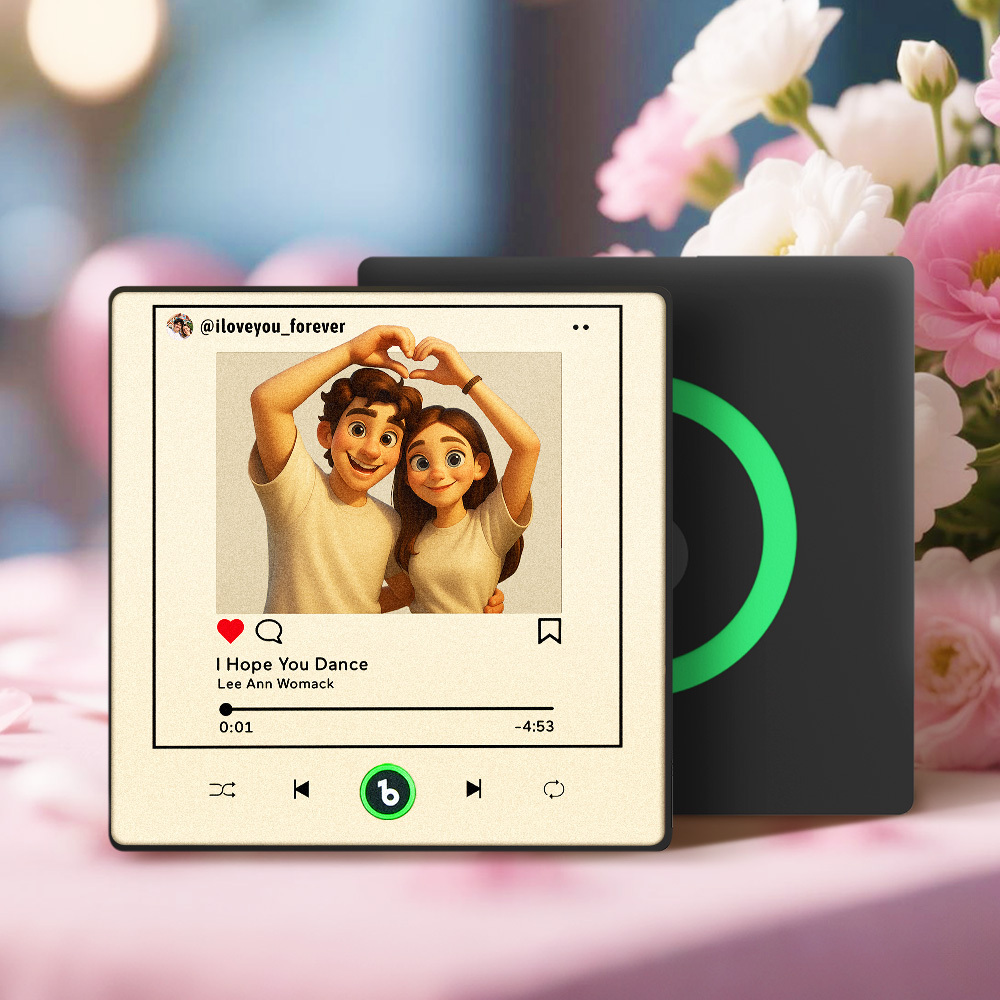 Personalisiertes Fotoalbum Im Cartoon-instagram-stil, Kühlschrankmagnet, Musik-wandfotoaufkleber, Musikbewegung, Die Ohne Handy Abgespielt Werden Kann, Musik-kühlschrankmagnet Pro Kann Lieder Abspielen, Das Beste Geschenk Für Den Liebhaber - DePhotoBoxer