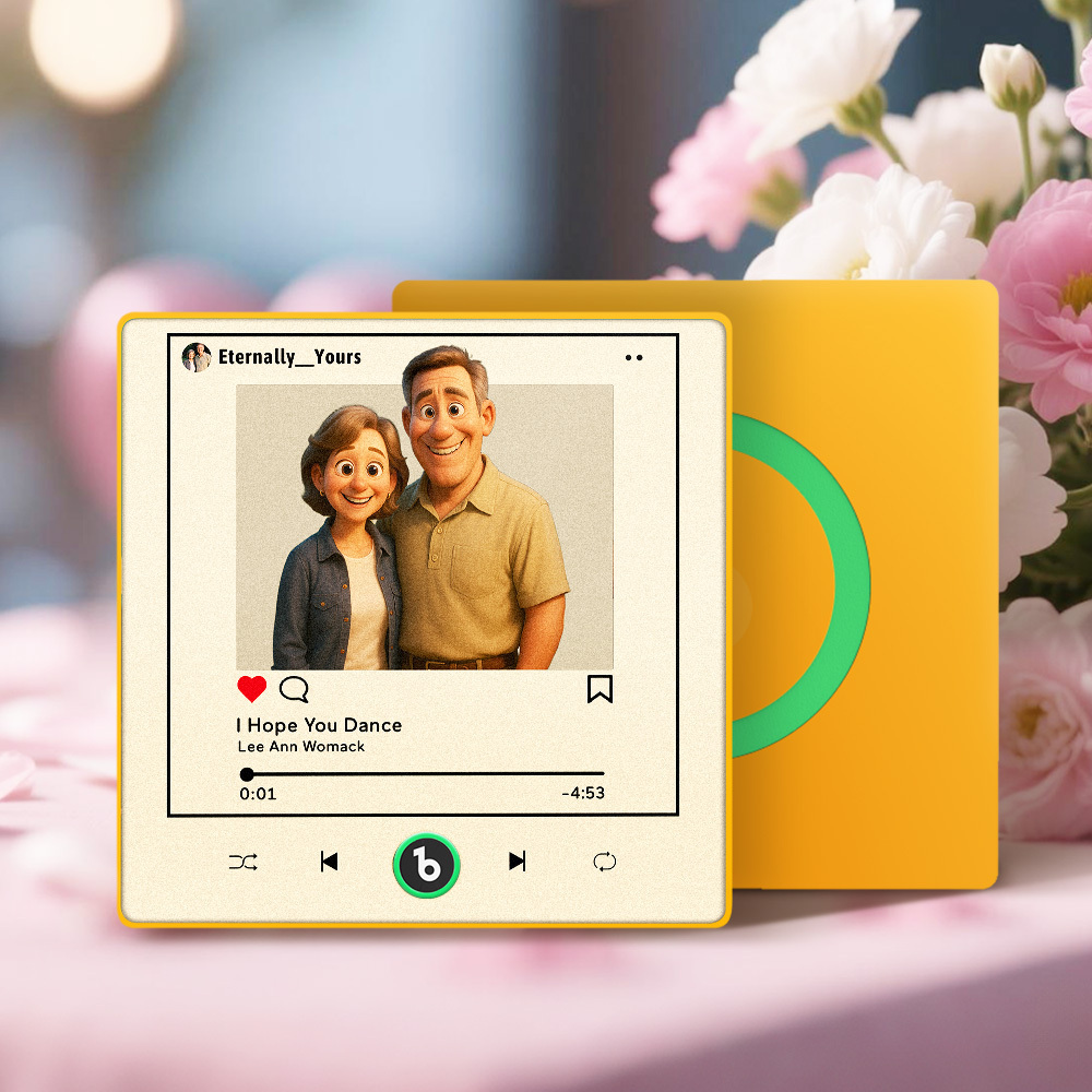 Personalisiertes Fotoalbum Im Cartoon-instagram-stil, Kühlschrankmagnet, Musik-wandfotoaufkleber, Musikbewegung, Die Ohne Handy Abgespielt Werden Kann, Musik-kühlschrankmagnet Pro Kann Lieder Abspielen, Das Beste Geschenk Für Den Liebhaber - DePhotoBoxer