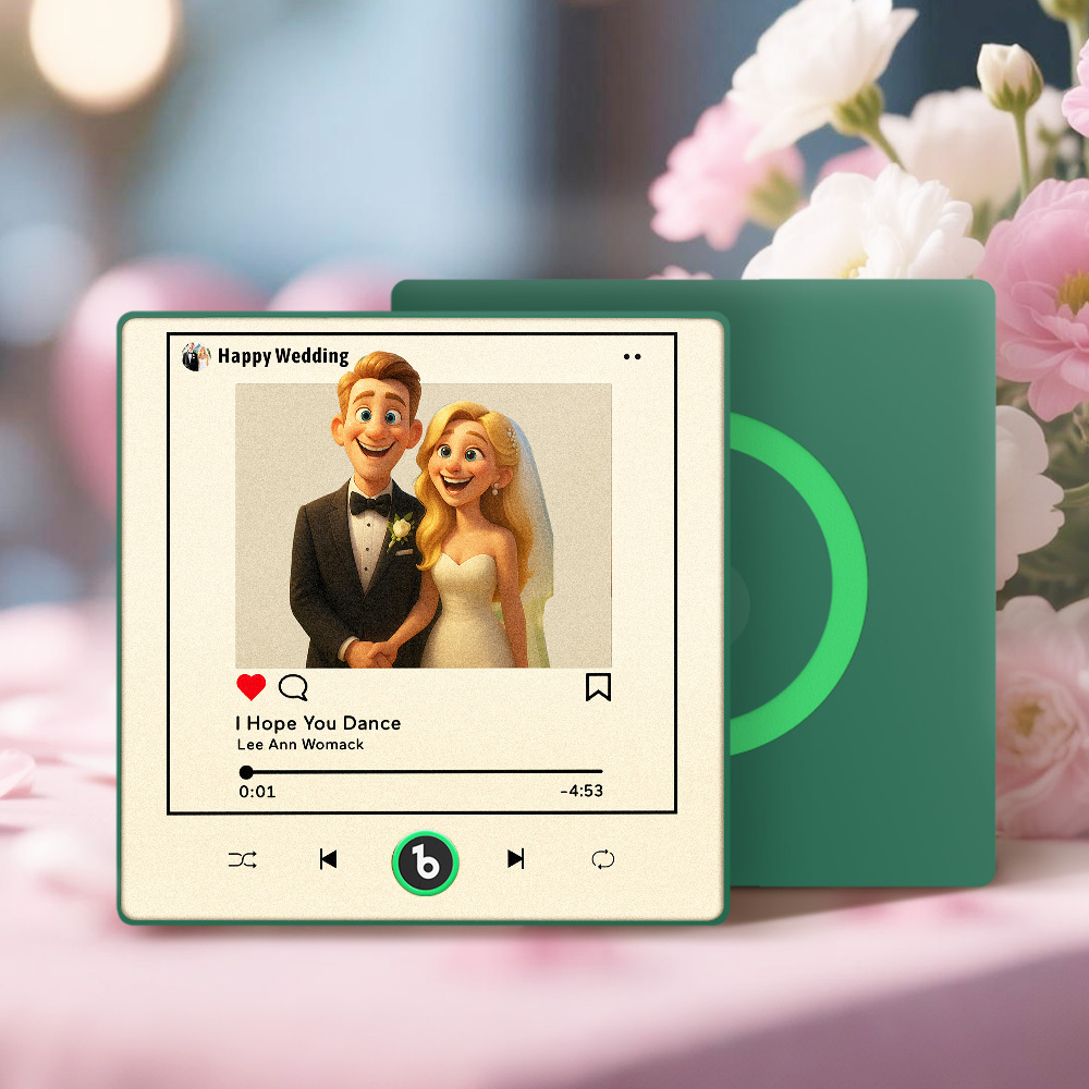 Personalisiertes Fotoalbum Im Cartoon-instagram-stil, Kühlschrankmagnet, Musik-wandfotoaufkleber, Musikbewegung, Die Ohne Handy Abgespielt Werden Kann, Musik-kühlschrankmagnet Pro Kann Lieder Abspielen, Das Beste Geschenk Für Den Liebhaber - DePhotoBoxer