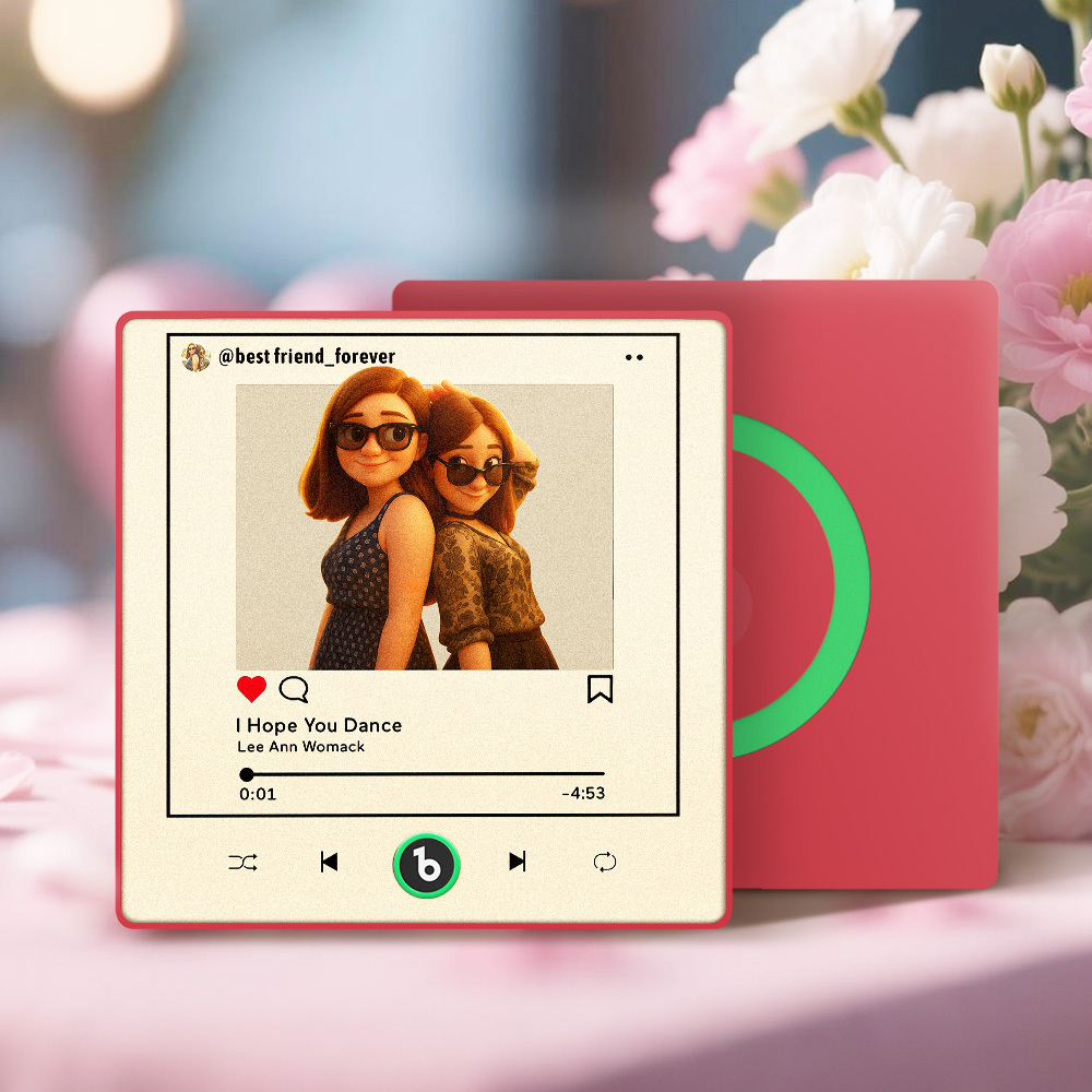 Personalisiertes Fotoalbum Im Cartoon-instagram-stil, Kühlschrankmagnet, Musik-wandfotoaufkleber, Musikbewegung, Die Ohne Handy Abgespielt Werden Kann, Musik-kühlschrankmagnet Pro Kann Lieder Abspielen, Das Beste Geschenk Für Den Liebhaber - DePhotoBoxer