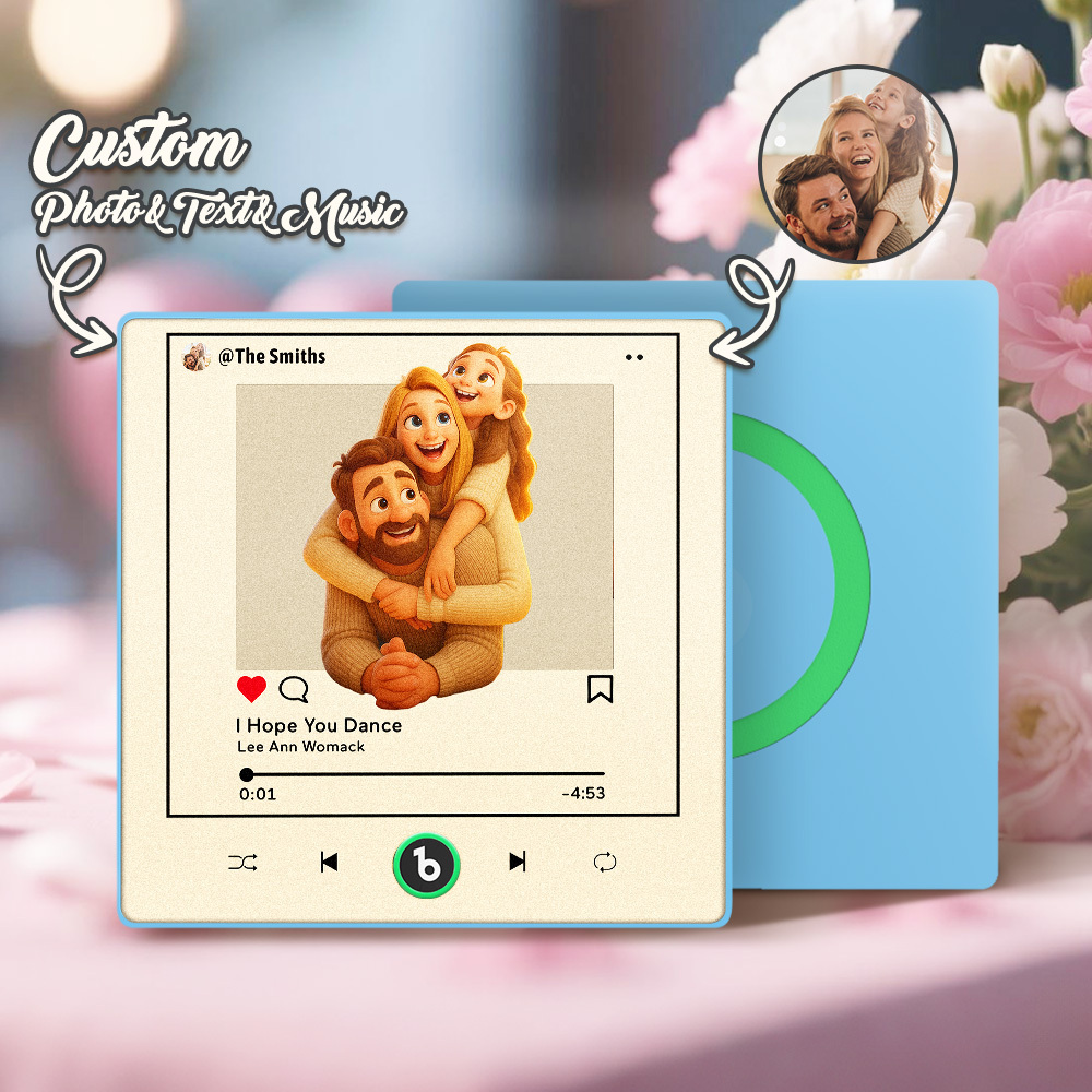 Personalisiertes Fotoalbum Im Cartoon-instagram-stil, Kühlschrankmagnet, Musik-wandfotoaufkleber, Musikbewegung, Die Ohne Handy Abgespielt Werden Kann, Musik-kühlschrankmagnet Pro Kann Lieder Abspielen, Das Beste Geschenk Für Den Liebhaber - DePhotoBoxer