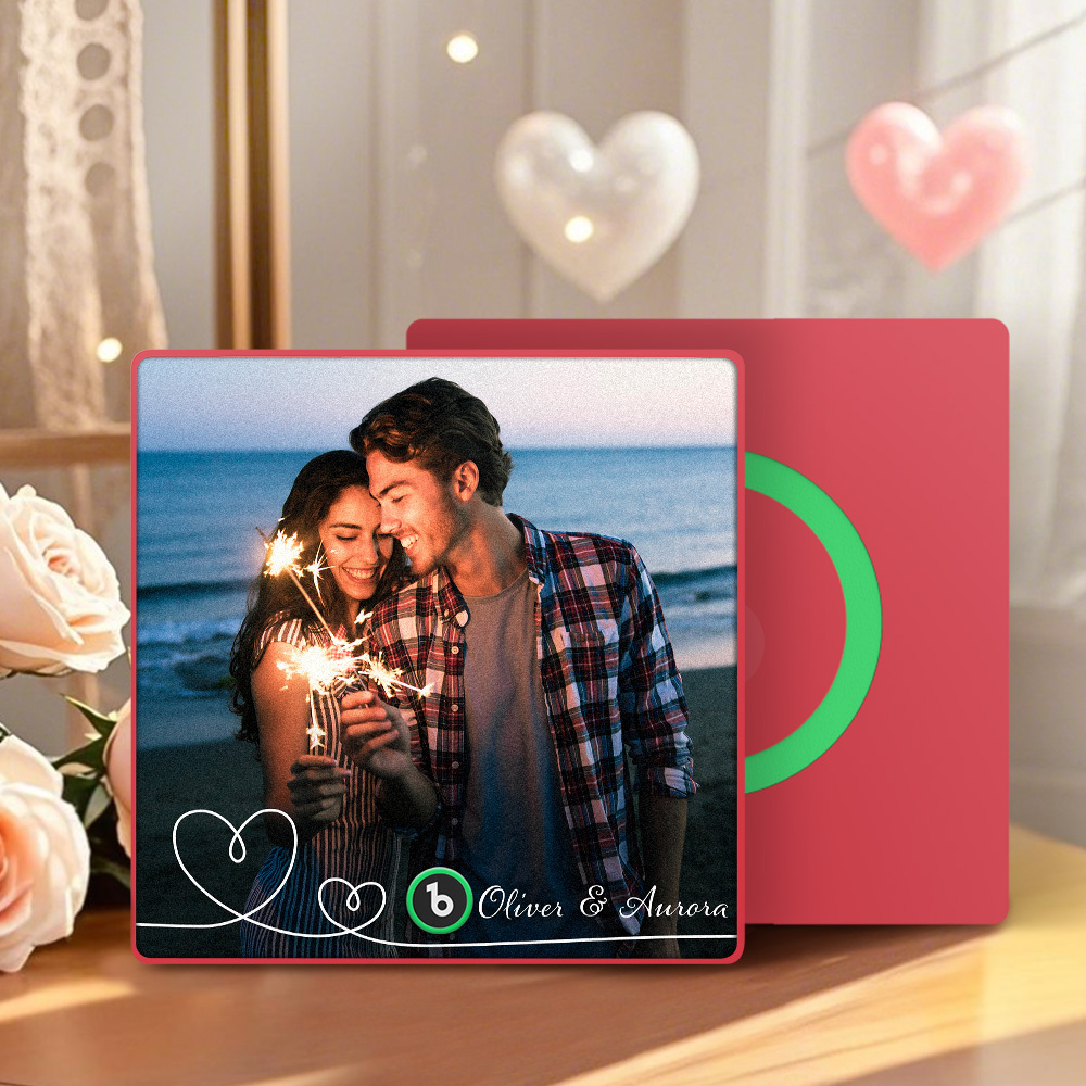 Personalisierter Musik Kühlschrankmagnet Paar Foto Warmer Magnet Personalisierter Musik Kühlschrankmagnet Für Sie - DePhotoBoxer
