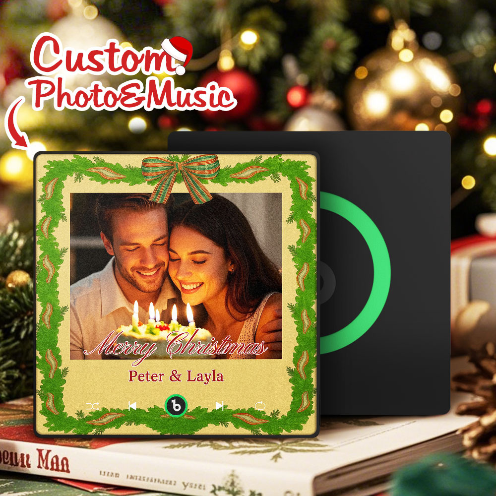 Individuell Gestaltete Kühlschrankmagnete Mit Weihnachtsmusik Und Foto, Verschiedene Rahmen, Personalisiertes Bild Und Lied – Das Perfekte Weihnachtsgeschenk Für Paare, Familie Und Freunde. - DePhotoBoxer