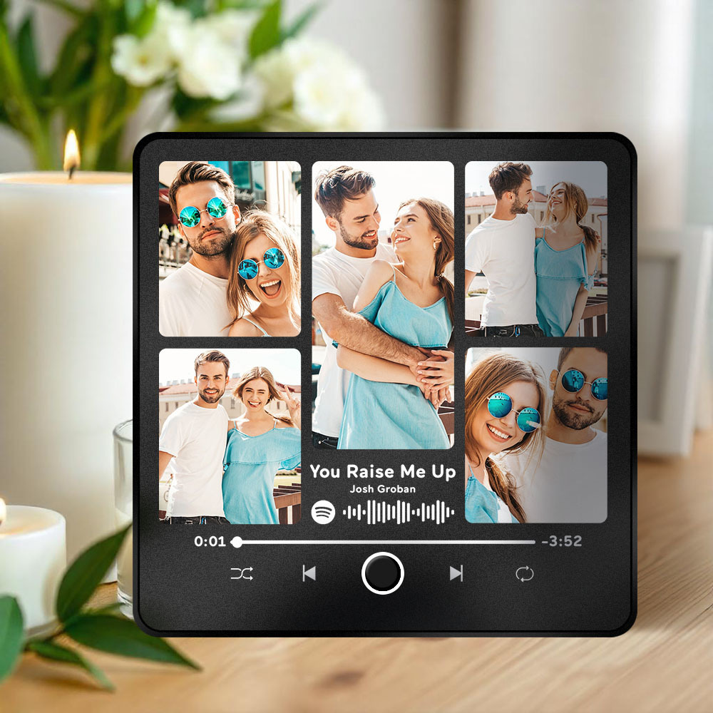 Personalisierter Fotoalbum-kühlschrankmagnet, Musik-wand-fotoaufkleber, Musikbewegung, Die Ohne Handy Abgespielt Werden Kann, Musik-kühlschrankmagnet, Pro Kann Lieder Abspielen, Weihnachtsgeschenk Für Sie - DePhotoBoxer