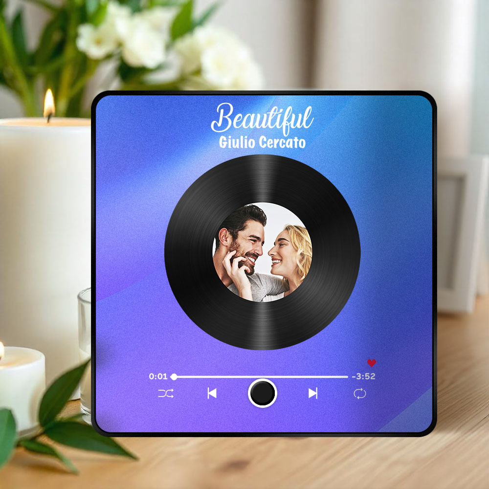 Personalisierter Fotoalbum-kühlschrankmagnet, Musik-wand-fotoaufkleber, Musikbewegung, Die Ohne Handy Abgespielt Werden Kann, Musik-kühlschrankmagnet, Pro Kann Lieder Abspielen, Weihnachtsgeschenk Für Sie - DePhotoBoxer