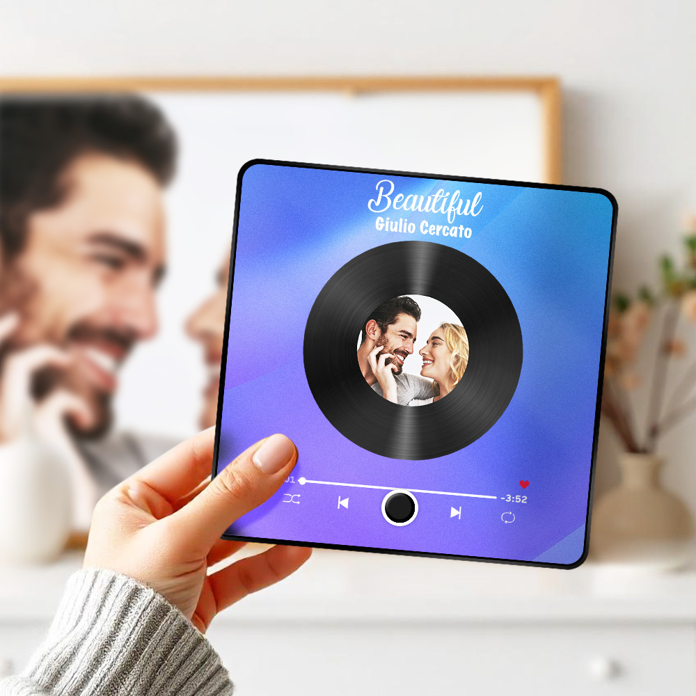 Personalisierter Fotoalbum-kühlschrankmagnet, Musik-wand-fotoaufkleber, Musikbewegung, Die Ohne Handy Abgespielt Werden Kann, Musik-kühlschrankmagnet, Pro Kann Lieder Abspielen, Weihnachtsgeschenk Für Sie - DePhotoBoxer