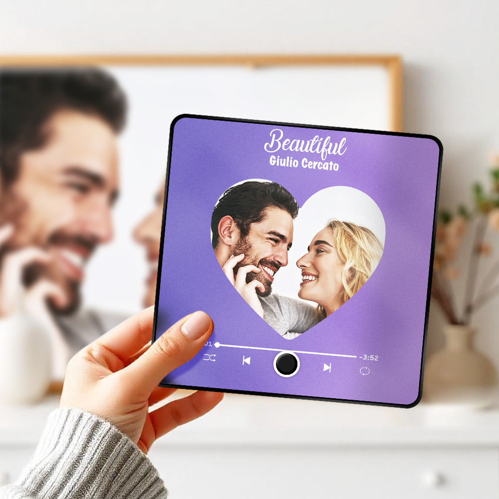 Personalisierter Fotoalbum-kühlschrankmagnet, Musik-wand-fotoaufkleber, Musikbewegung, Die Ohne Handy Abgespielt Werden Kann, Musik-kühlschrankmagnet, Pro Kann Lieder Abspielen, Weihnachtsgeschenk Für Sie - DePhotoBoxer