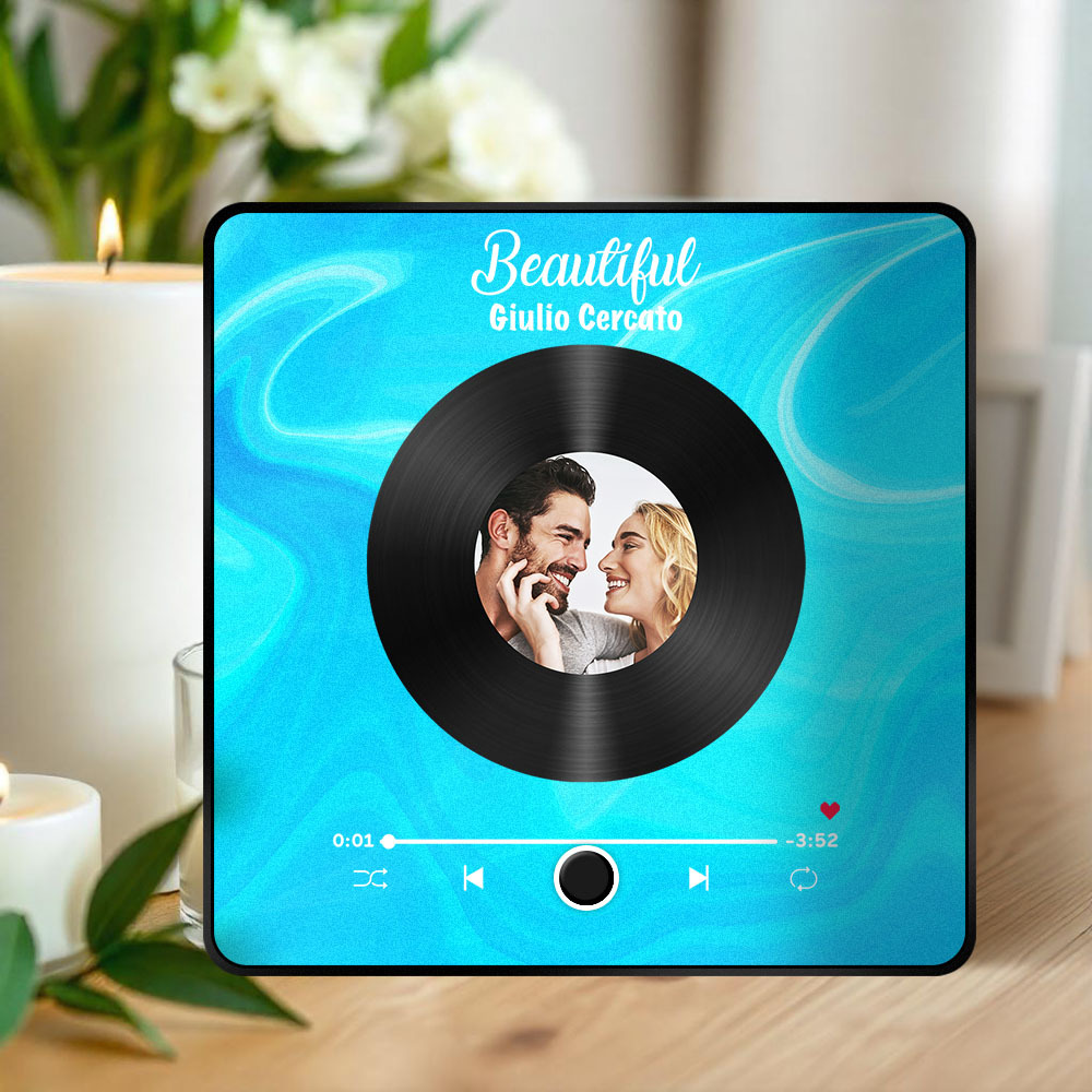 Personalisierter Fotoalbum-kühlschrankmagnet, Musik-wand-fotoaufkleber, Musikbewegung, Die Ohne Handy Abgespielt Werden Kann, Musik-kühlschrankmagnet, Pro Kann Lieder Abspielen, Weihnachtsgeschenk Für Sie - DePhotoBoxer