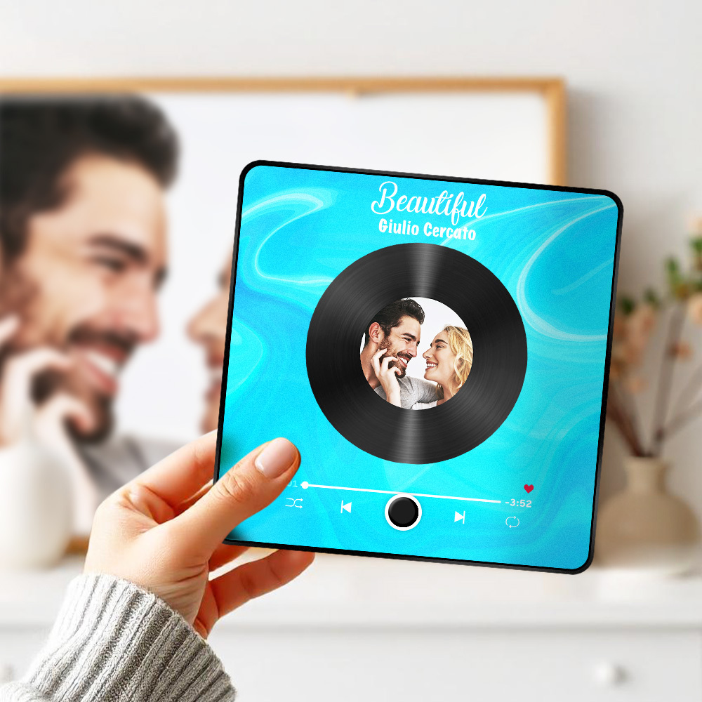 Personalisierter Fotoalbum-kühlschrankmagnet, Musik-wand-fotoaufkleber, Musikbewegung, Die Ohne Handy Abgespielt Werden Kann, Musik-kühlschrankmagnet, Pro Kann Lieder Abspielen, Weihnachtsgeschenk Für Sie - DePhotoBoxer