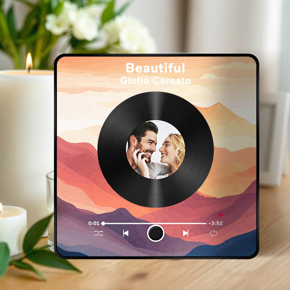 Personalisierter Fotoalbum-kühlschrankmagnet, Musik-wand-fotoaufkleber, Musikbewegung, Die Ohne Handy Abgespielt Werden Kann, Musik-kühlschrankmagnet, Pro Kann Lieder Abspielen, Weihnachtsgeschenk Für Sie - DePhotoBoxer