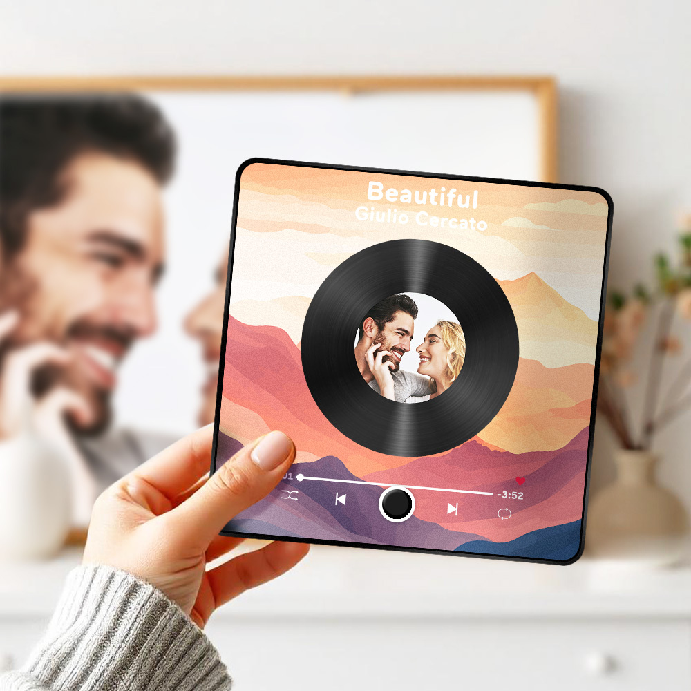 Personalisierter Fotoalbum-kühlschrankmagnet, Musik-wand-fotoaufkleber, Musikbewegung, Die Ohne Handy Abgespielt Werden Kann, Musik-kühlschrankmagnet, Pro Kann Lieder Abspielen, Weihnachtsgeschenk Für Sie - DePhotoBoxer