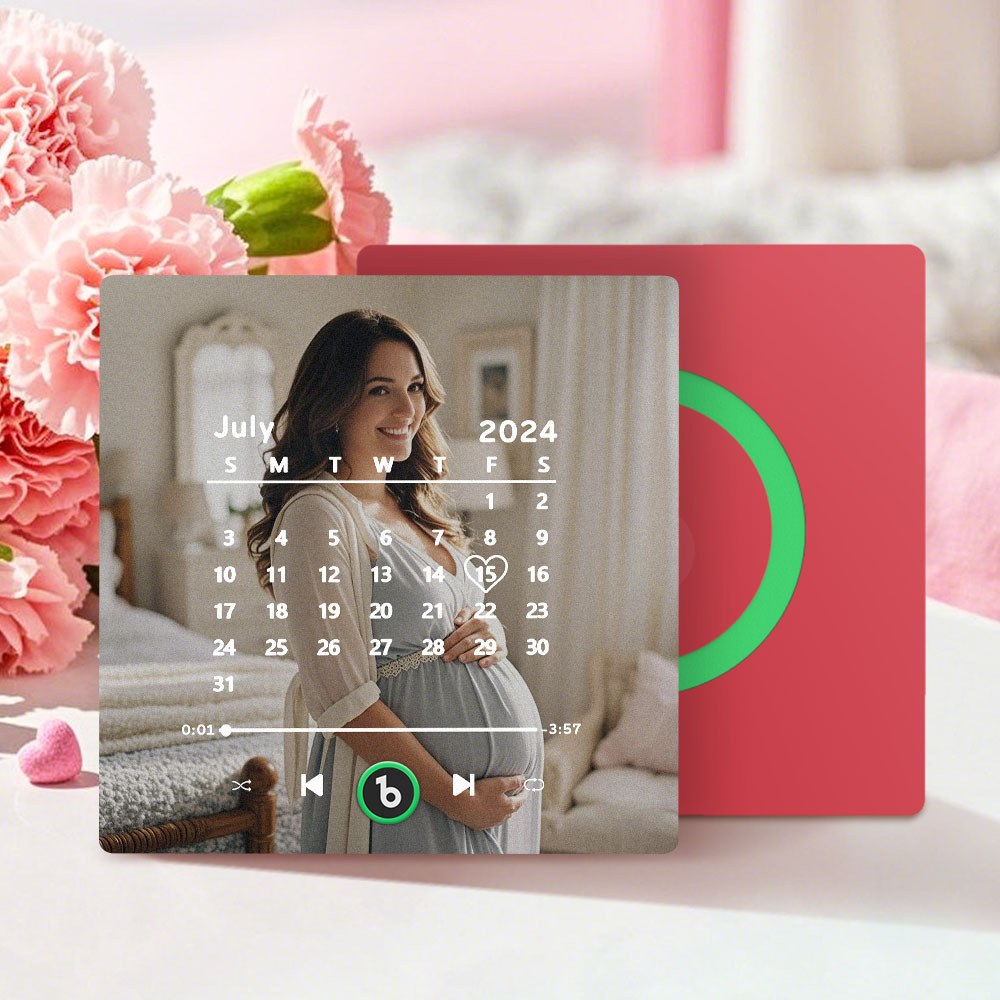 Personalisierter Musik-kühlschrankmagnet Mit Datum, Fridgebeats, Jubiläumsgeschenke, Muttertagsgeschenke Für Neue Mütter - DePhotoBoxer