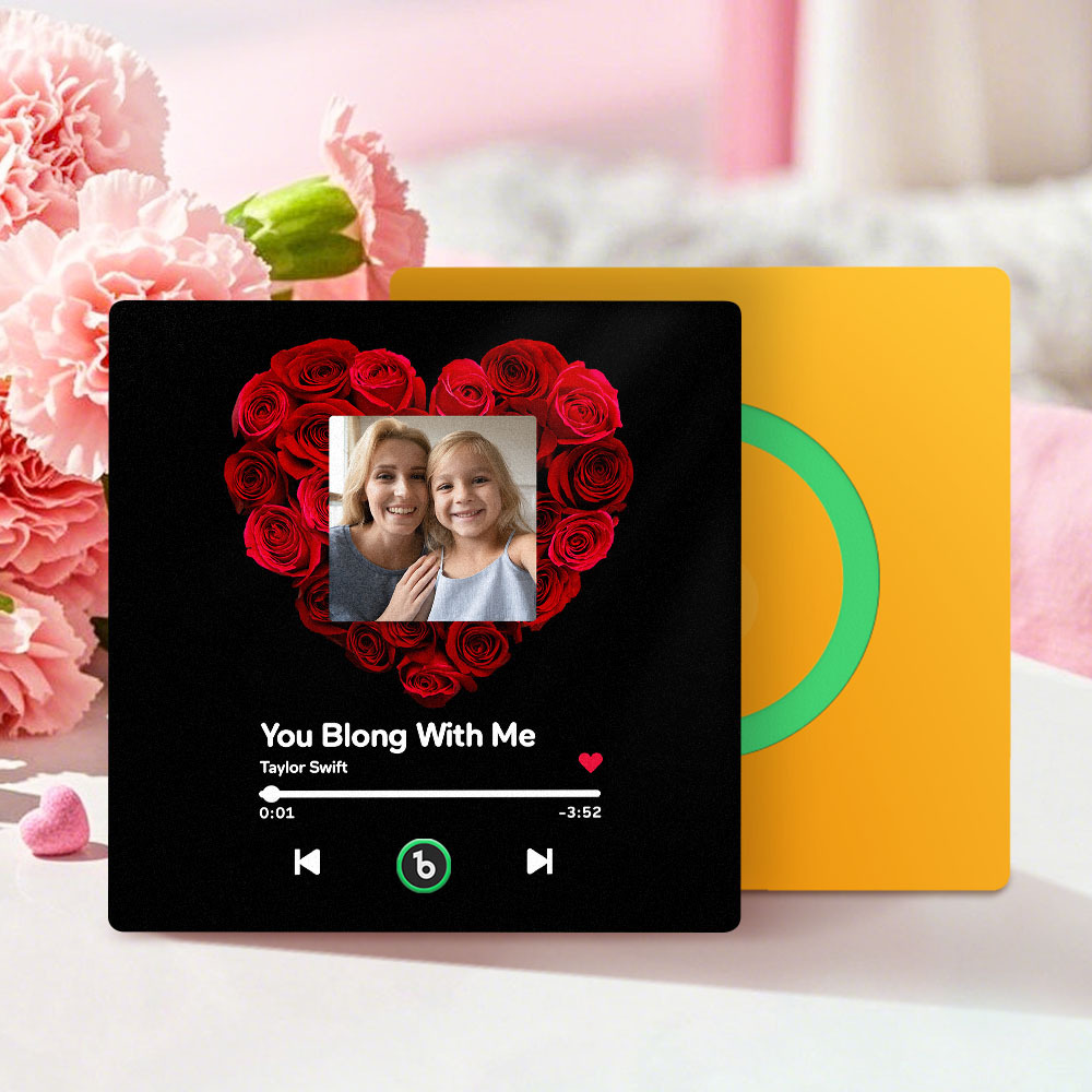 Neuer 4.0-Upgrade-Kühlschrankmagnet mit benutzerdefinierter Musik, bunter Rahmen, Album-Kühlschrankmagnet kann Lieder abspielen, Geschenk für Paare