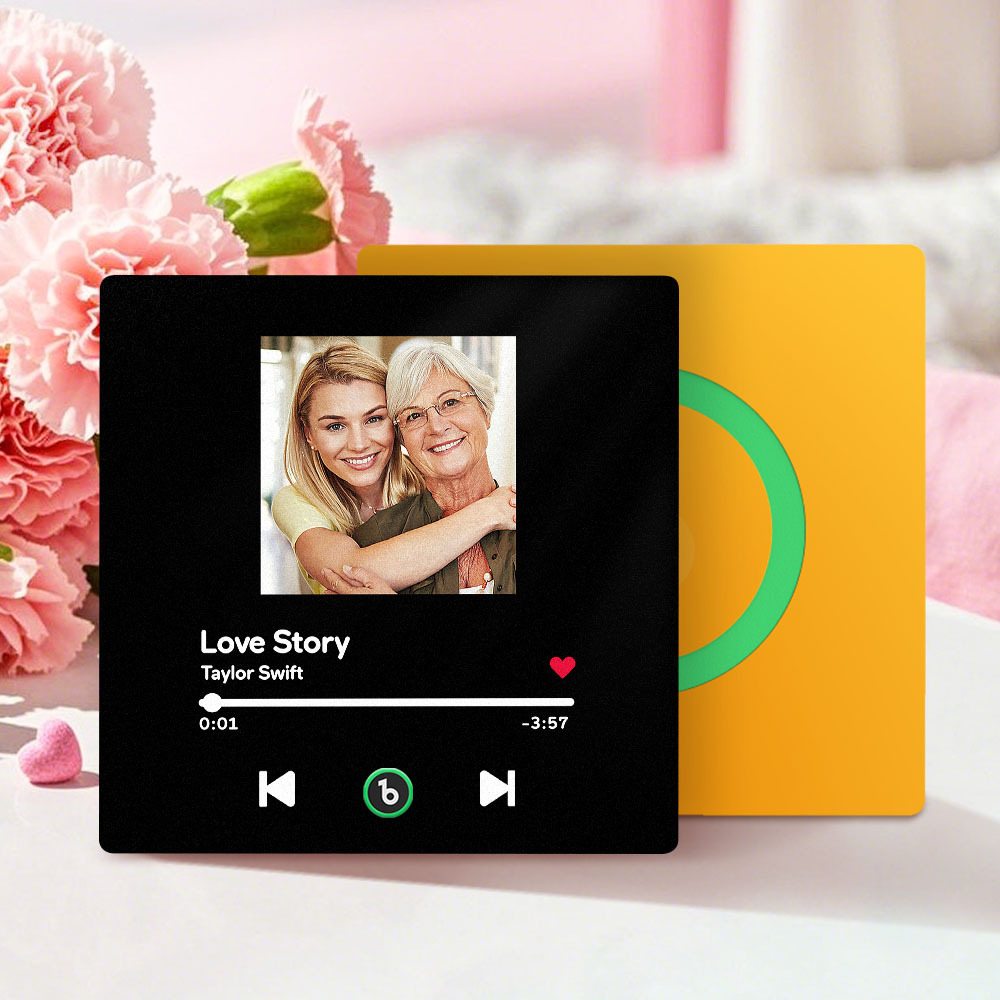Benutzerdefinierter Musik-kühlschrankmagnet, Bunter Rahmen, Personalisierter Album-kühlschrankmagnet, Der Lied Abgespielt Werden Kann, Jubiläumsgeschenk Für Paare