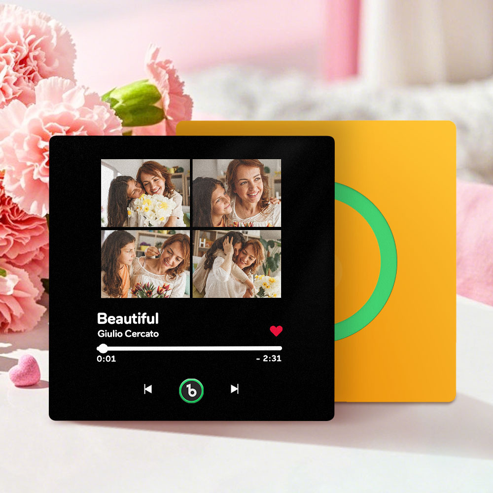 Benutzerdefinierter Musik-kühlschrankmagnet Mit Buntem Rahmen, Personalisierter Album-kühlschrankmagnet, Der Ein Lied Abspielen Kann, Einzigartiges Geschenk Für Paare