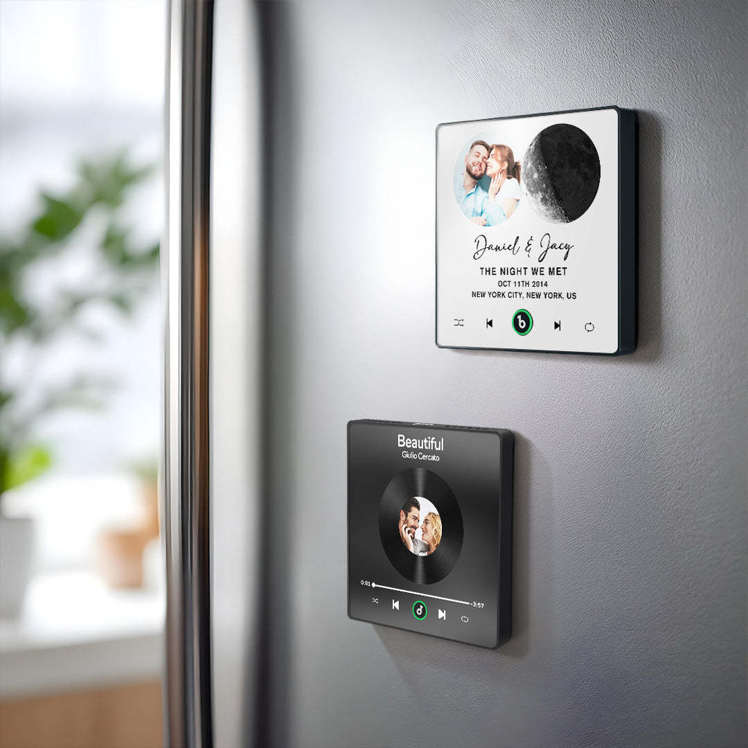 Neues 4.0-upgrade, Individueller Musik-kühlschrankmagnet, Mondphasen-stil, Kühlschrankmagnet, Geschenk Für Liebhaber - DePhotoBoxer