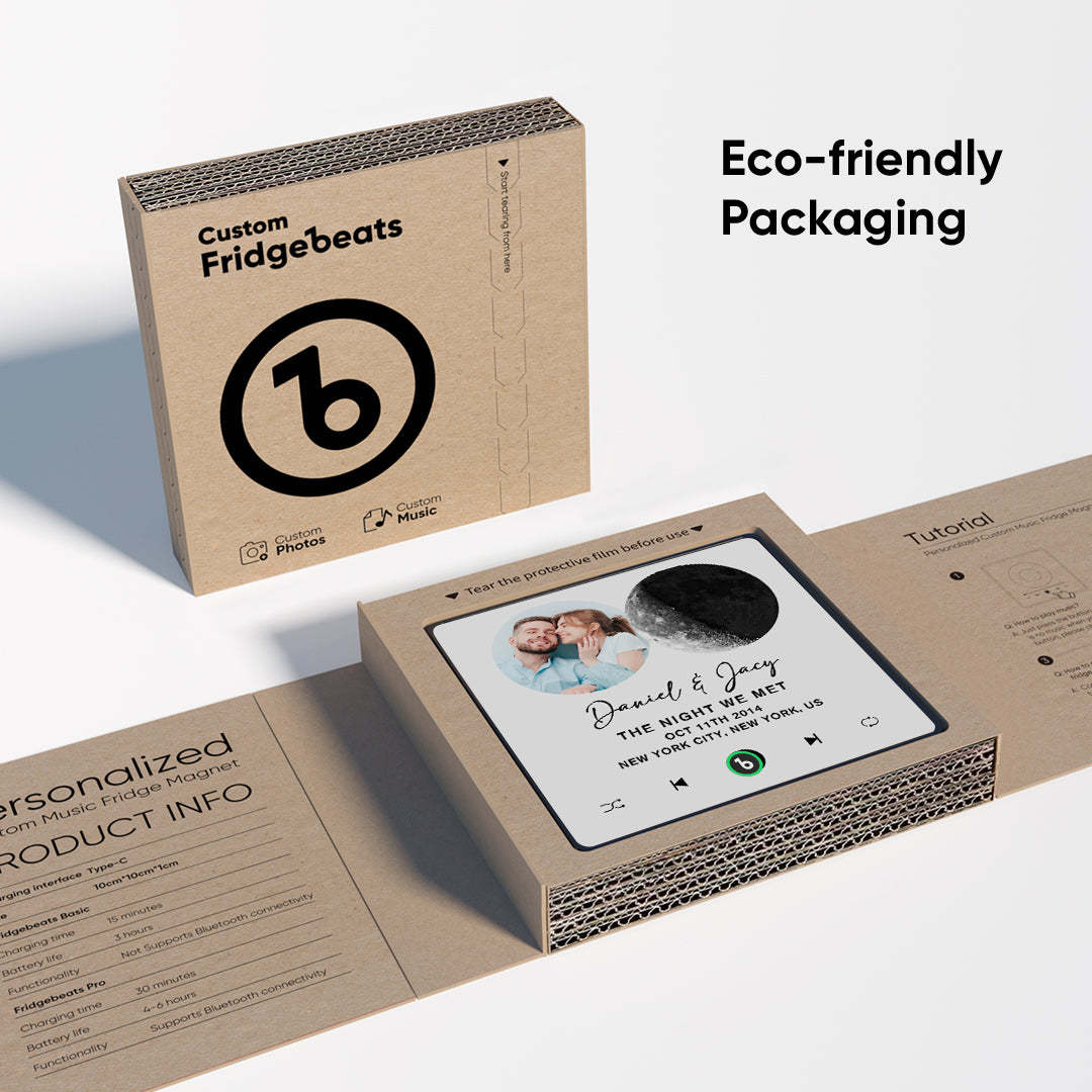 Neues 4.0-upgrade, Individueller Musik-kühlschrankmagnet, Mondphasen-stil, Kühlschrankmagnet, Geschenk Für Liebhaber - DePhotoBoxer