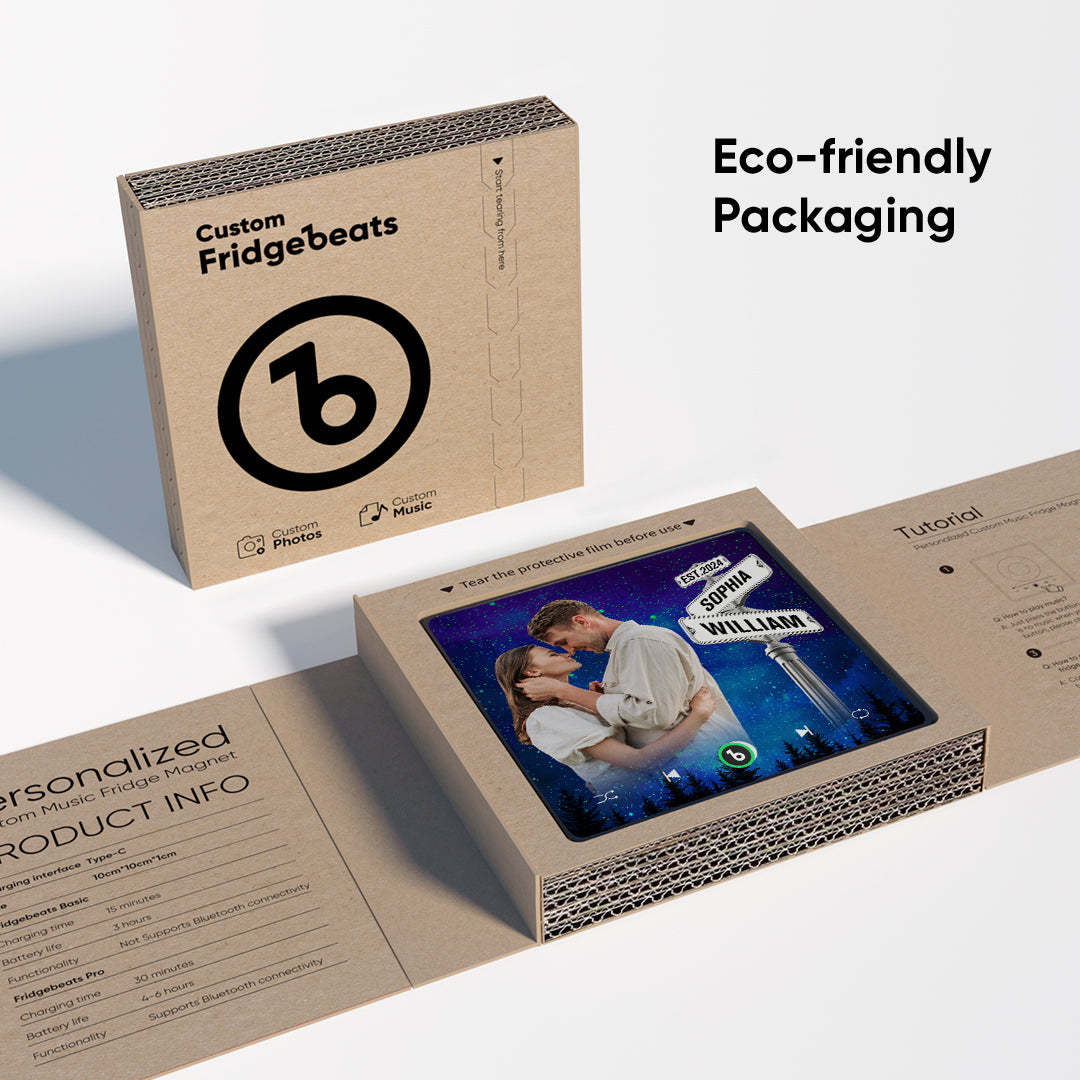 Neuer 4.0-upgrade-kühlschrankmagnet Mit Musik, Straßenschild-stil, Geschenk Für Liebhaber - DePhotoBoxer