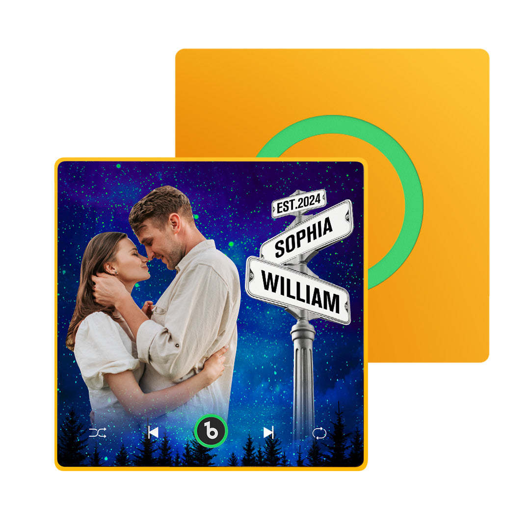 Neuer 4.0-upgrade-kühlschrankmagnet Mit Musik, Straßenschild-stil, Geschenk Für Liebhaber - DePhotoBoxer