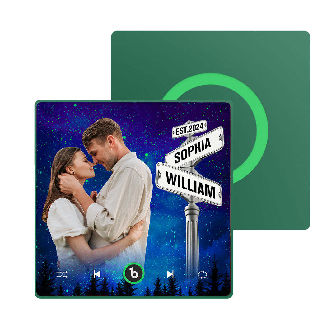 Neuer 4.0-upgrade-kühlschrankmagnet Mit Musik, Straßenschild-stil, Geschenk Für Liebhaber - DePhotoBoxer