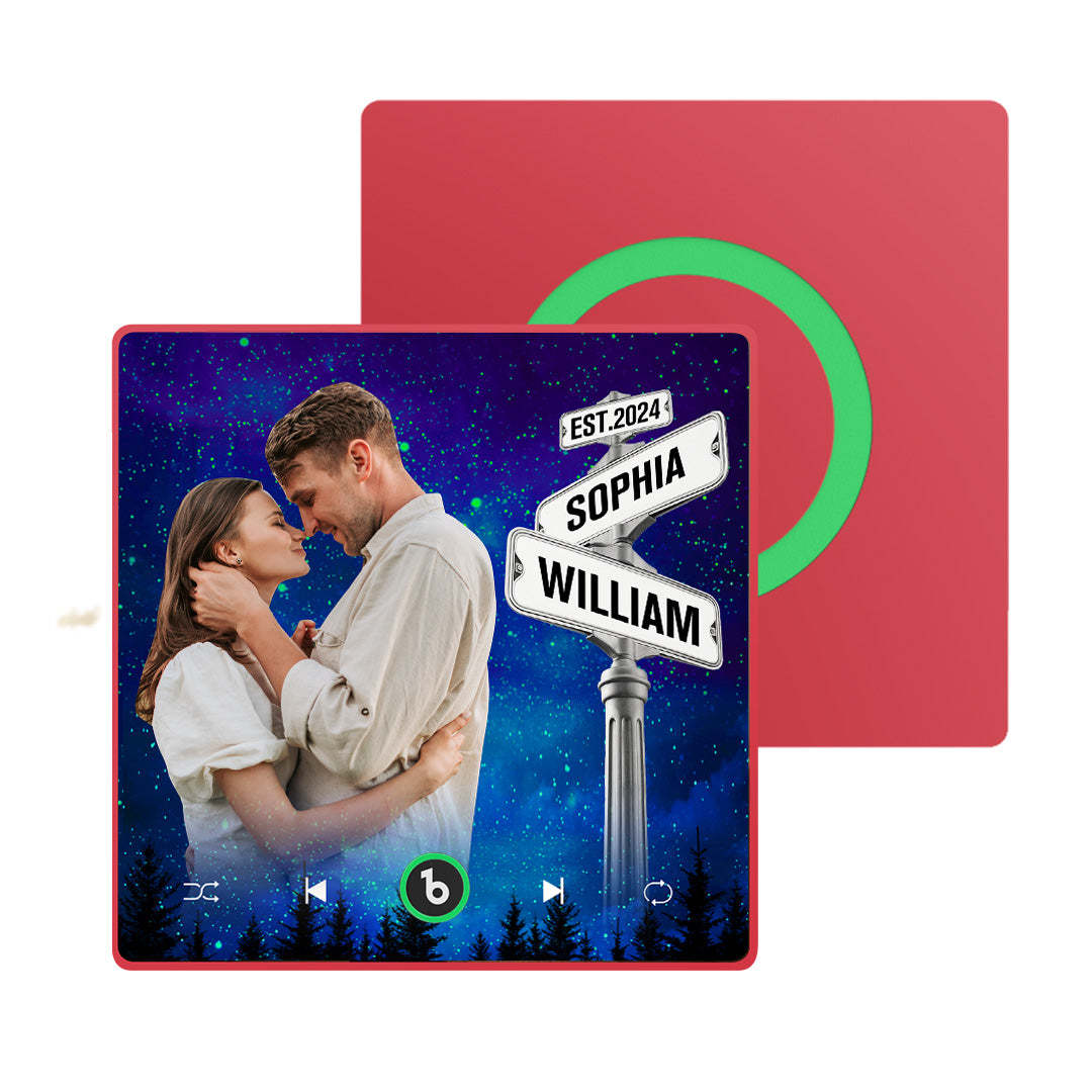 Neuer 4.0-upgrade-kühlschrankmagnet Mit Musik, Straßenschild-stil, Geschenk Für Liebhaber - DePhotoBoxer