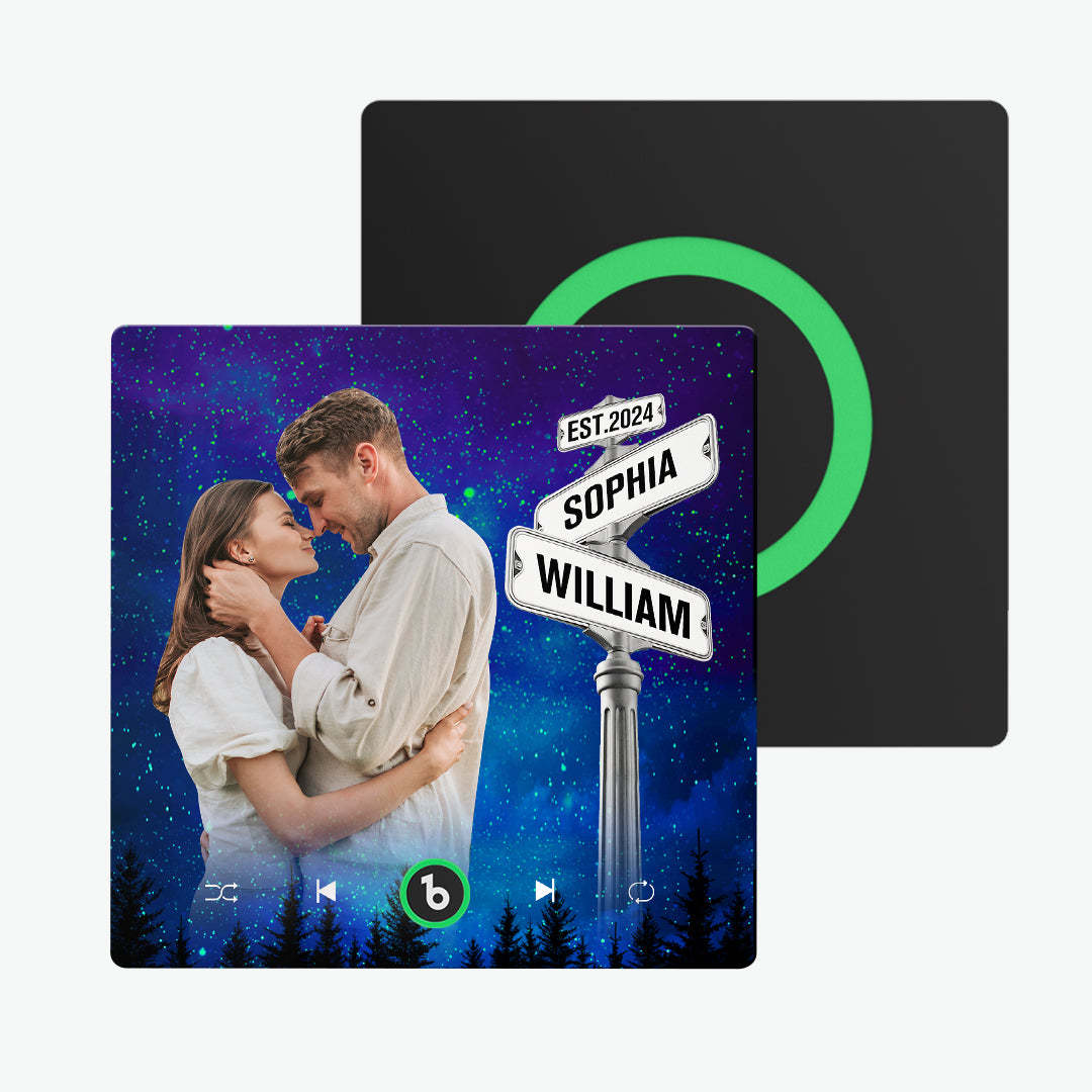 Neuer 4.0-upgrade-kühlschrankmagnet Mit Musik, Straßenschild-stil, Geschenk Für Liebhaber - DePhotoBoxer