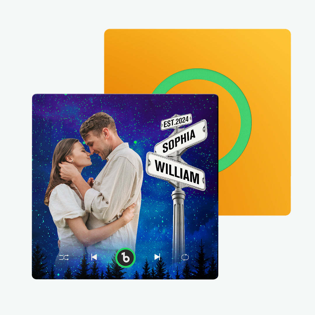 Neuer 4.0-upgrade-kühlschrankmagnet Mit Musik, Straßenschild-stil, Geschenk Für Liebhaber - DePhotoBoxer