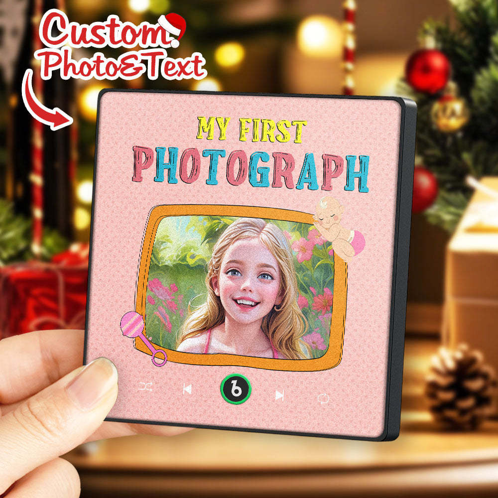 Neuer 4.0 Verbesserter Individueller Musik-kühlschrankmagnet, Bunter Fotorahmen, Musik-cartoon-porträt-kühlschrankmagnet, Kann Lieder Abspielen - DePhotoBoxer