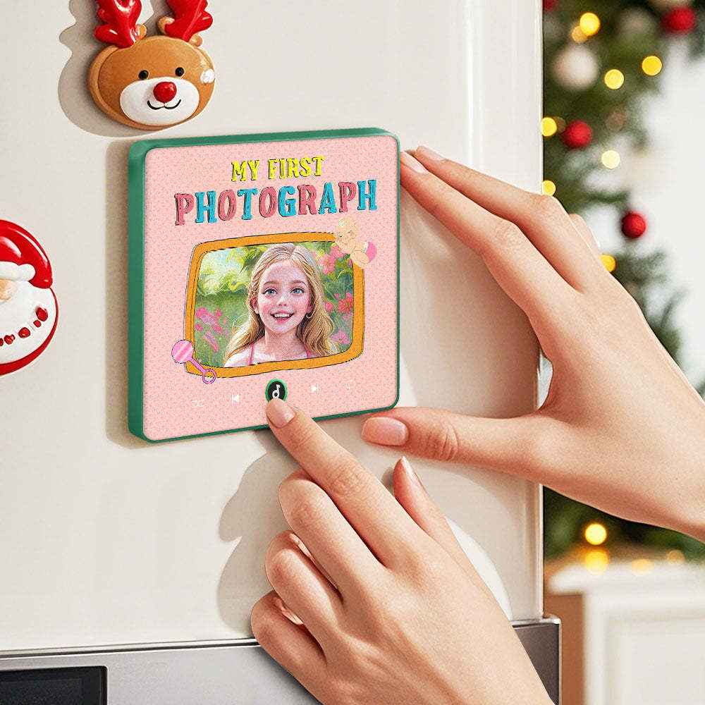Neuer 4.0 Verbesserter Individueller Musik-kühlschrankmagnet, Bunter Fotorahmen, Musik-cartoon-porträt-kühlschrankmagnet, Kann Lieder Abspielen - DePhotoBoxer