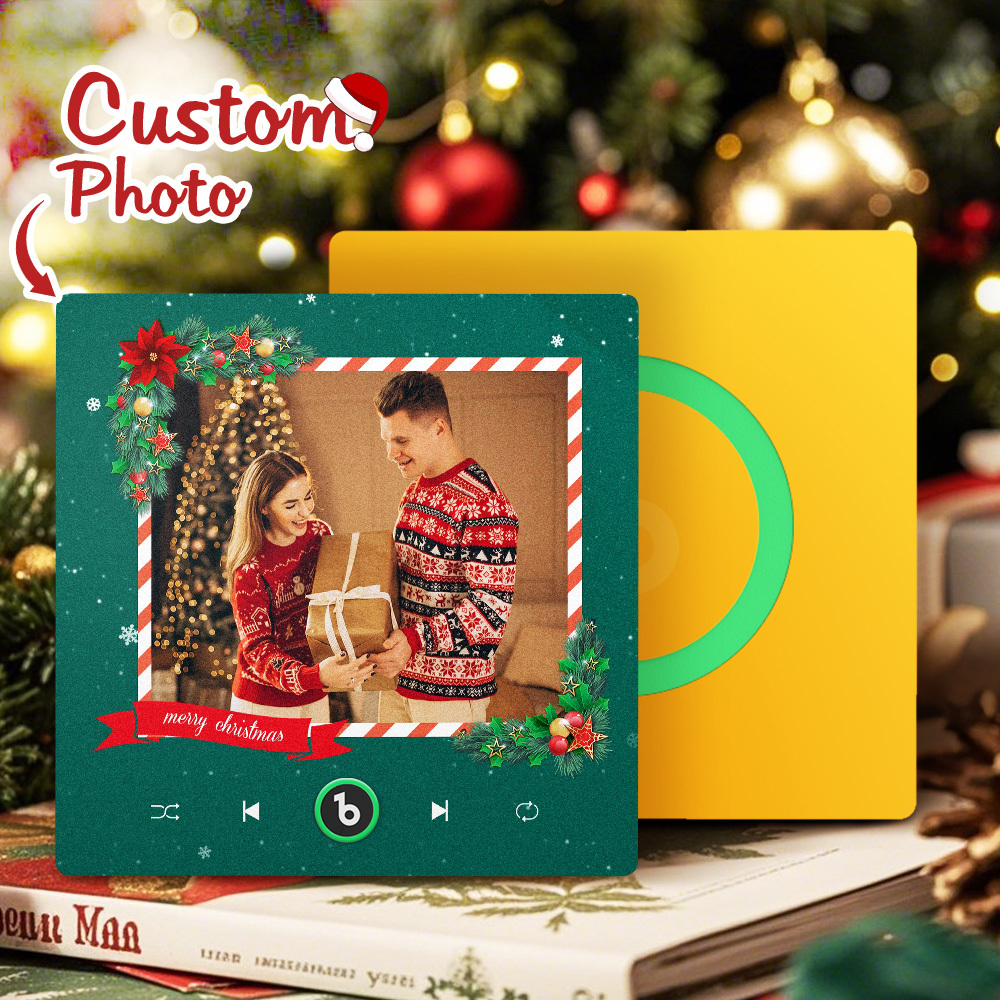 Personalisierte Weihnachtsmusik-kühlschrankmagnete, Personalisierte Musikmagnete, Ideales Weihnachtsgeschenk Für Freunde - DePhotoBoxer