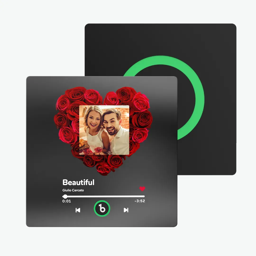 Personalisierter Rosenmusik-kühlschrankmagnet, Personalisierter Musik-kühlschrankmagnet Mit Buntem Rahmen, Jubiläumsgeschenk - DePhotoBoxer