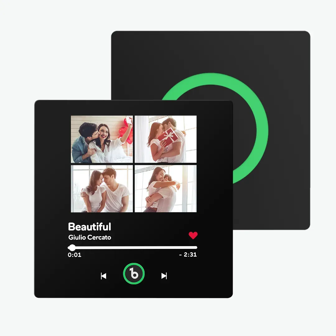 Benutzerdefinierter Musik-kühlschrankmagnet Mit Buntem Rahmen, Personalisierter Album-kühlschrankmagnet, Der Ein Lied Abspielen Kann, Einzigartiges Geschenk Für Paare - DePhotoBoxer