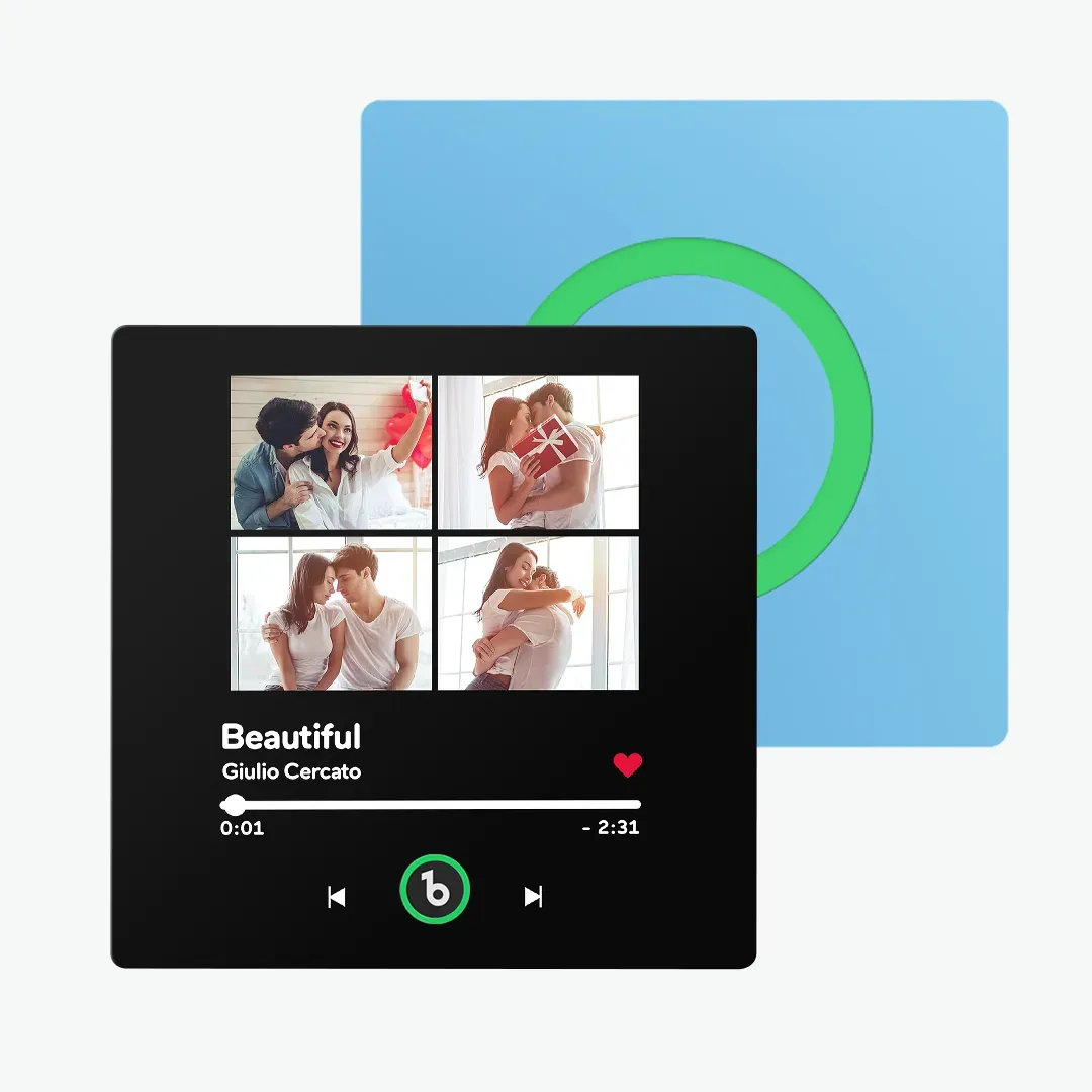 Benutzerdefinierter Musik-kühlschrankmagnet Mit Buntem Rahmen, Personalisierter Album-kühlschrankmagnet, Der Ein Lied Abspielen Kann, Einzigartiges Geschenk Für Paare