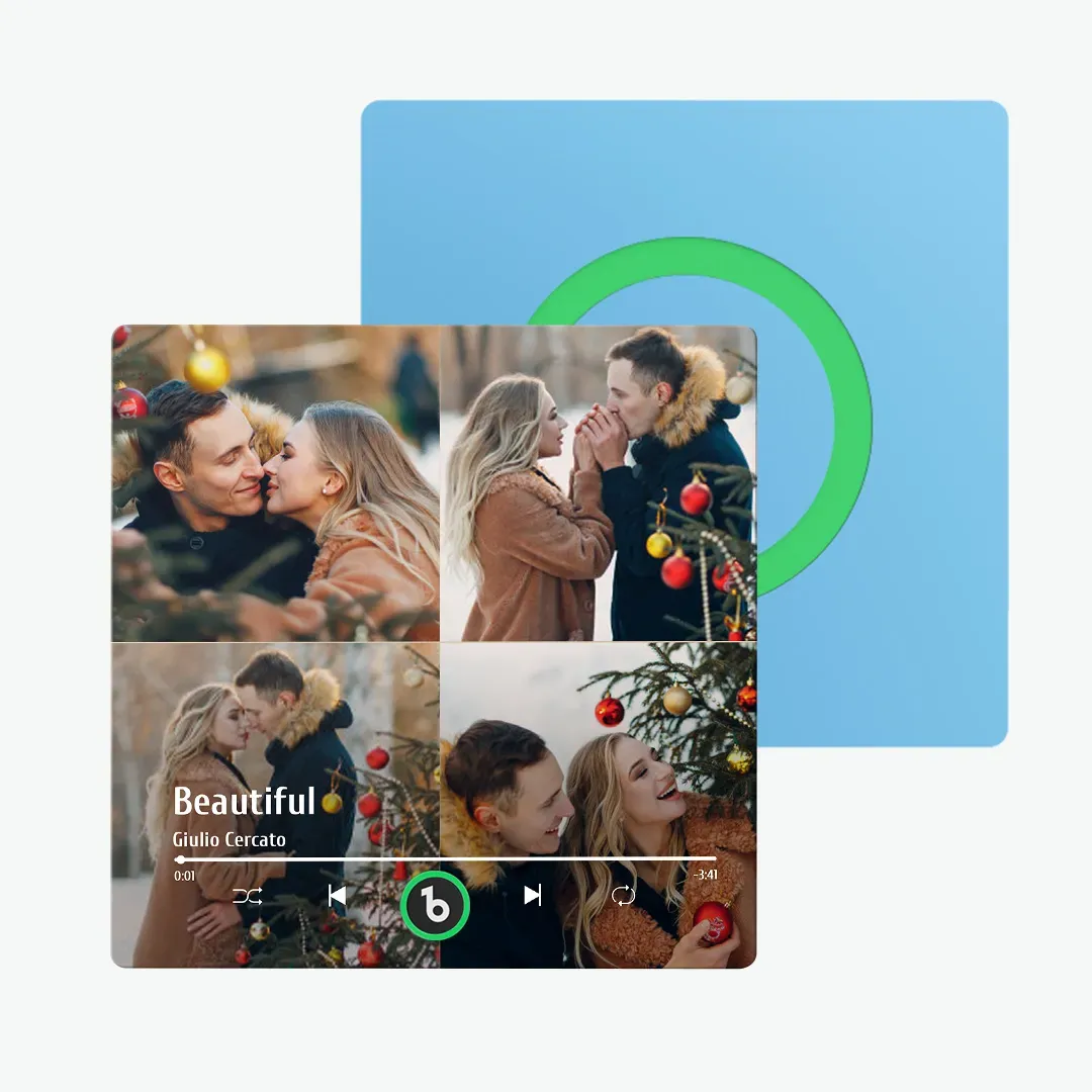 Personalisierter Musik-kühlschrankmagnet Mit Buntem Rahmen, Personalisierter Album-kühlschrankmagnet, Der Lieder Abspielen Kann, Weihnachtsgeschenk - DePhotoBoxer