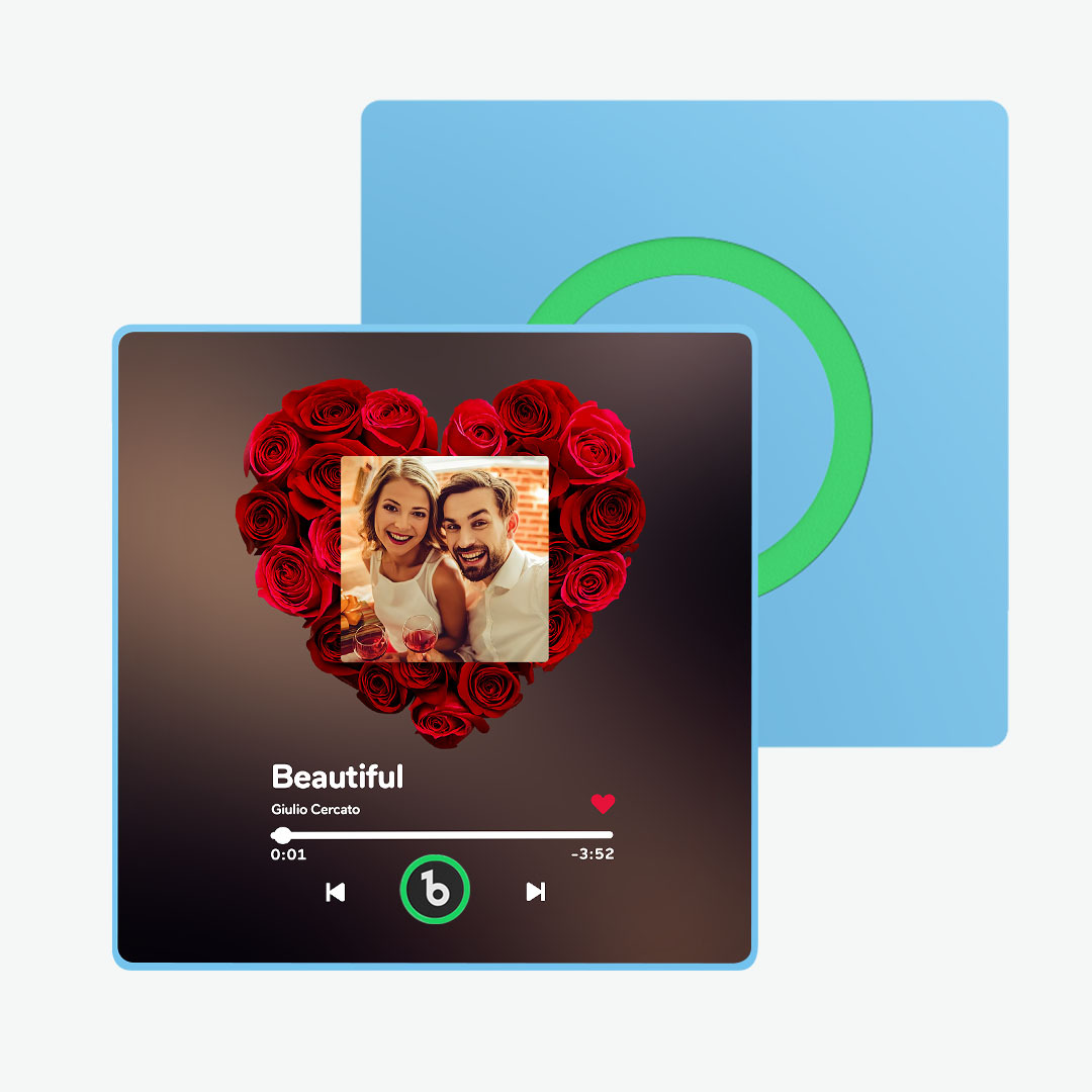 Personalisierter Rosenmusik-kühlschrankmagnet, Personalisierter Musik-kühlschrankmagnet Mit Buntem Rahmen, Jubiläumsgeschenk - DePhotoBoxer