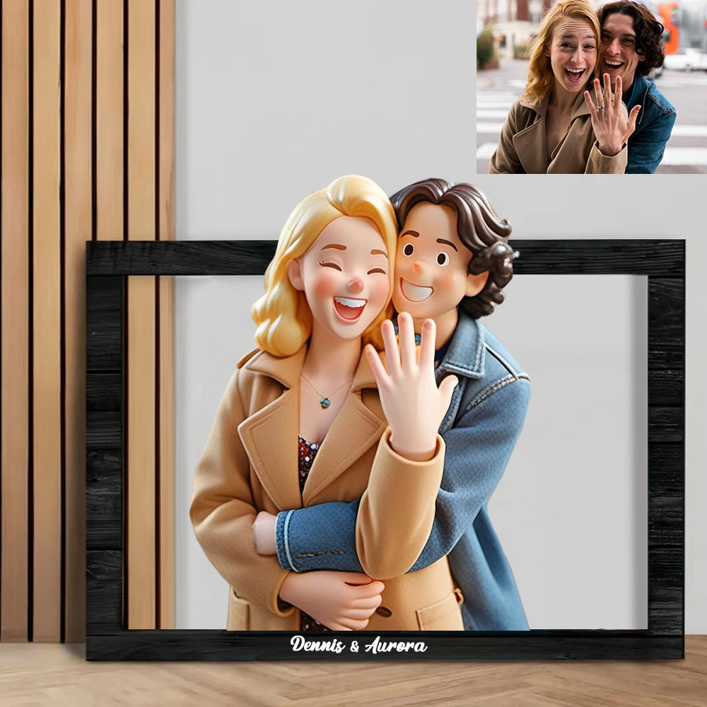 Personalisierter Foto-holzrahmen Im Cartoon-spielzeug-stil