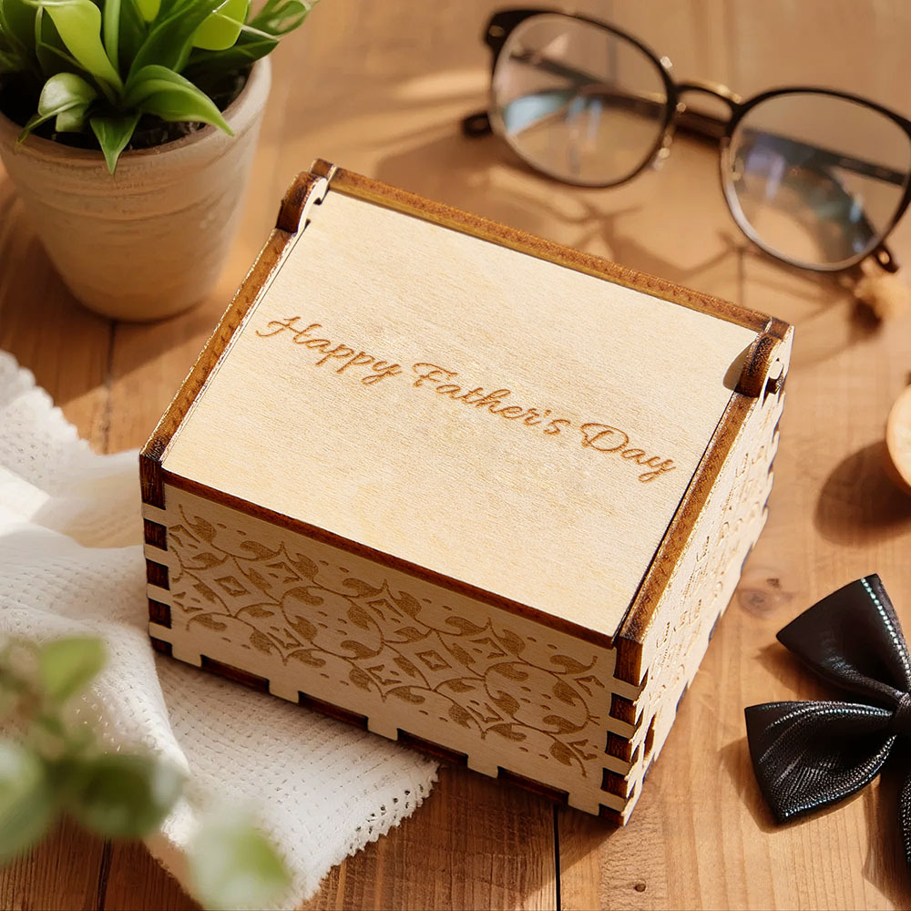 Personalisiertes Vatertagsgeschenk, Spieluhr Aus Holz Mit Individuellem Lied, Stimme Oder Melodie, Vatergeschenk, Fotogeschenk Mit Text, Opa-geschenk - DePhotoBoxer