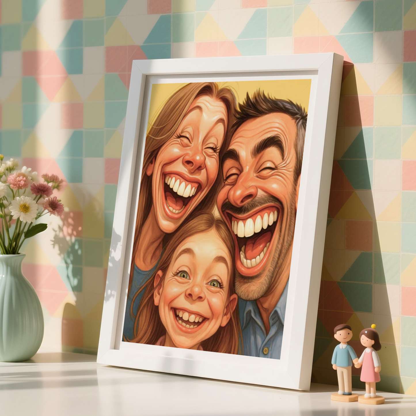 Benutzerdefinierter Lustiger Karikatur-portraitrahmen Verwandeln Sie Ihr Foto In Ein Witziges Kunstgeschenk
